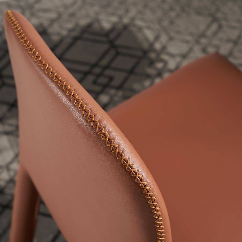 Clay Leather Dining Chair DC019 - Chairs - ebarza Furniture UAE | Shop Modern Furniture in Abu Dhabi & Dubai - مفروشات ايبازرا في الامارات | تسوق اثاث عصري وديكورات مميزة في دبي وابوظبي