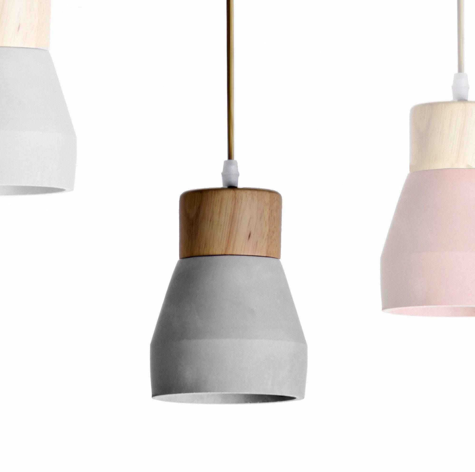 Concrete And Wood Lamp Bpmt06-W+G - Pendant Lamps - ebarza Furniture UAE | Shop Modern Furniture in Abu Dhabi & Dubai - مفروشات ايبازرا في الامارات | تسوق اثاث عصري وديكورات مميزة في دبي وابوظبي