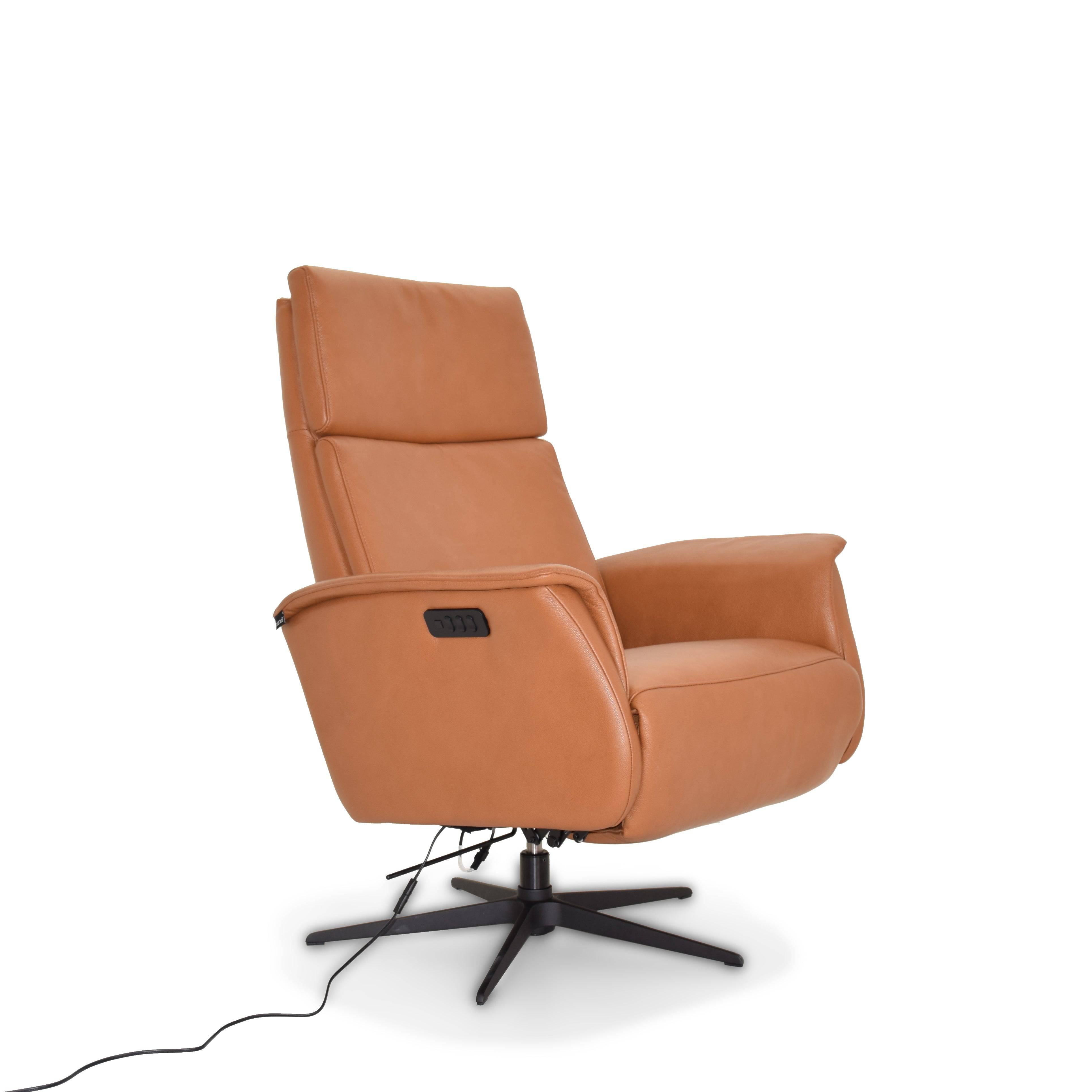 Corvette Relaxing Swivel And Electric Orange Recliner Lounge Chair Hkp-8007Mf3El3Gl-Br-376 - Lounge Chairs - ebarza Furniture UAE | Shop Modern Furniture in Abu Dhabi & Dubai - مفروشات ايبازرا في الامارات | تسوق اثاث عصري وديكورات مميزة في دبي وابوظبي