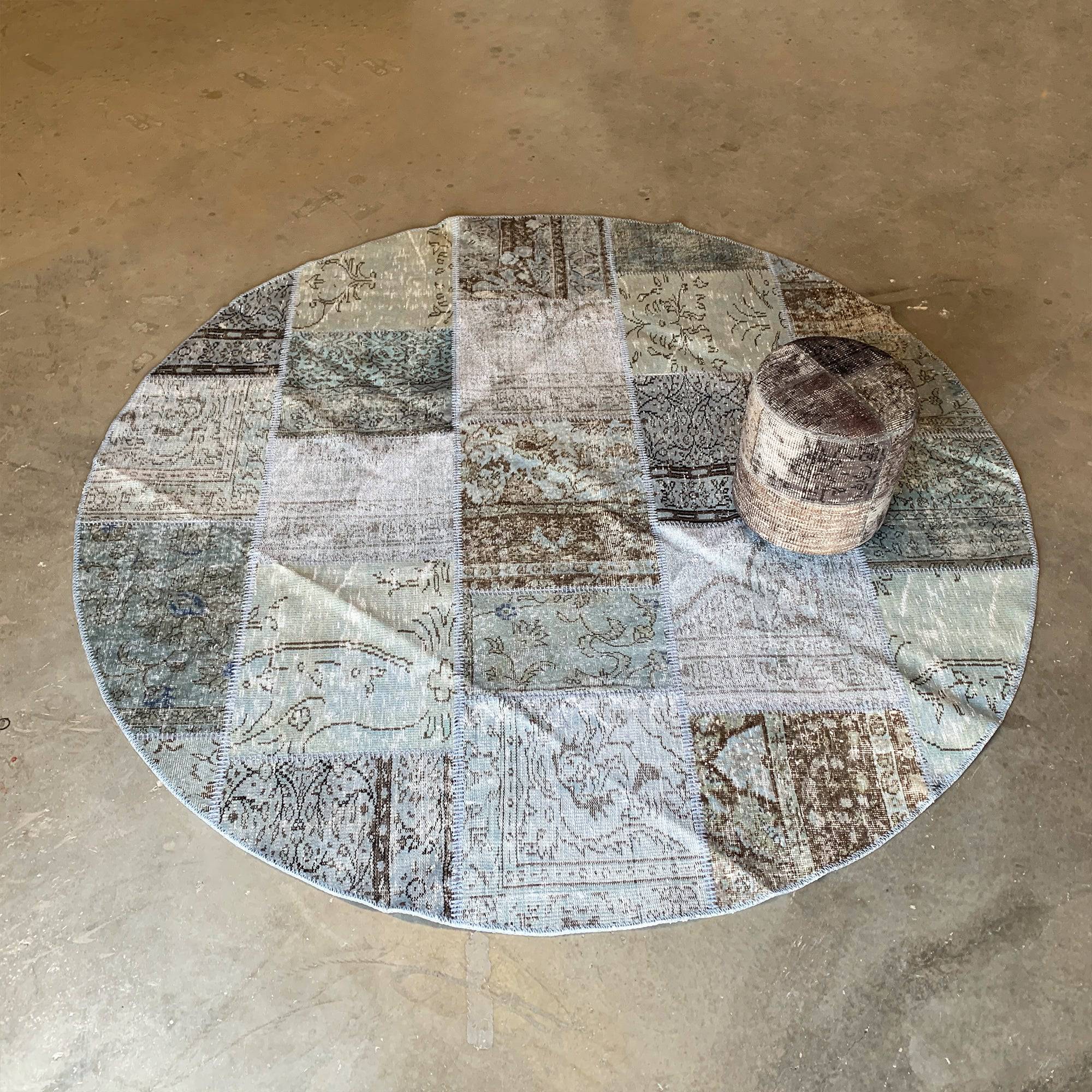 D 250Cm Hali X-Bursa Handmade Over Dyed Round Rug Pw078 - Rugs - ebarza Furniture UAE | Shop Modern Furniture in Abu Dhabi & Dubai - مفروشات ايبازرا في الامارات | تسوق اثاث عصري وديكورات مميزة في دبي وابوظبي