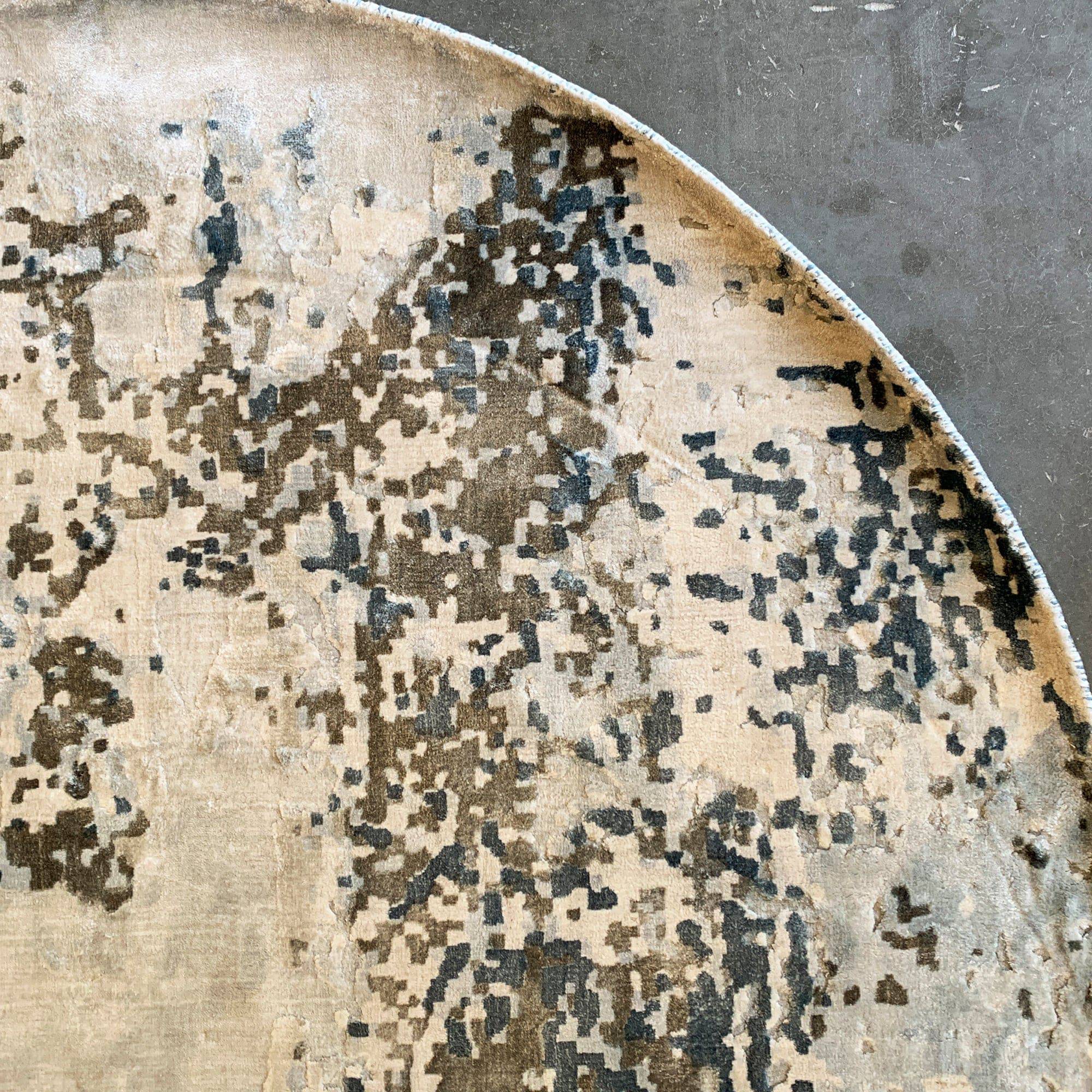 D150 Cm Handmade Wool Rug Jh-20734 Round - Rugs - ebarza Furniture UAE | Shop Modern Furniture in Abu Dhabi & Dubai - مفروشات ايبازرا في الامارات | تسوق اثاث عصري وديكورات مميزة في دبي وابوظبي