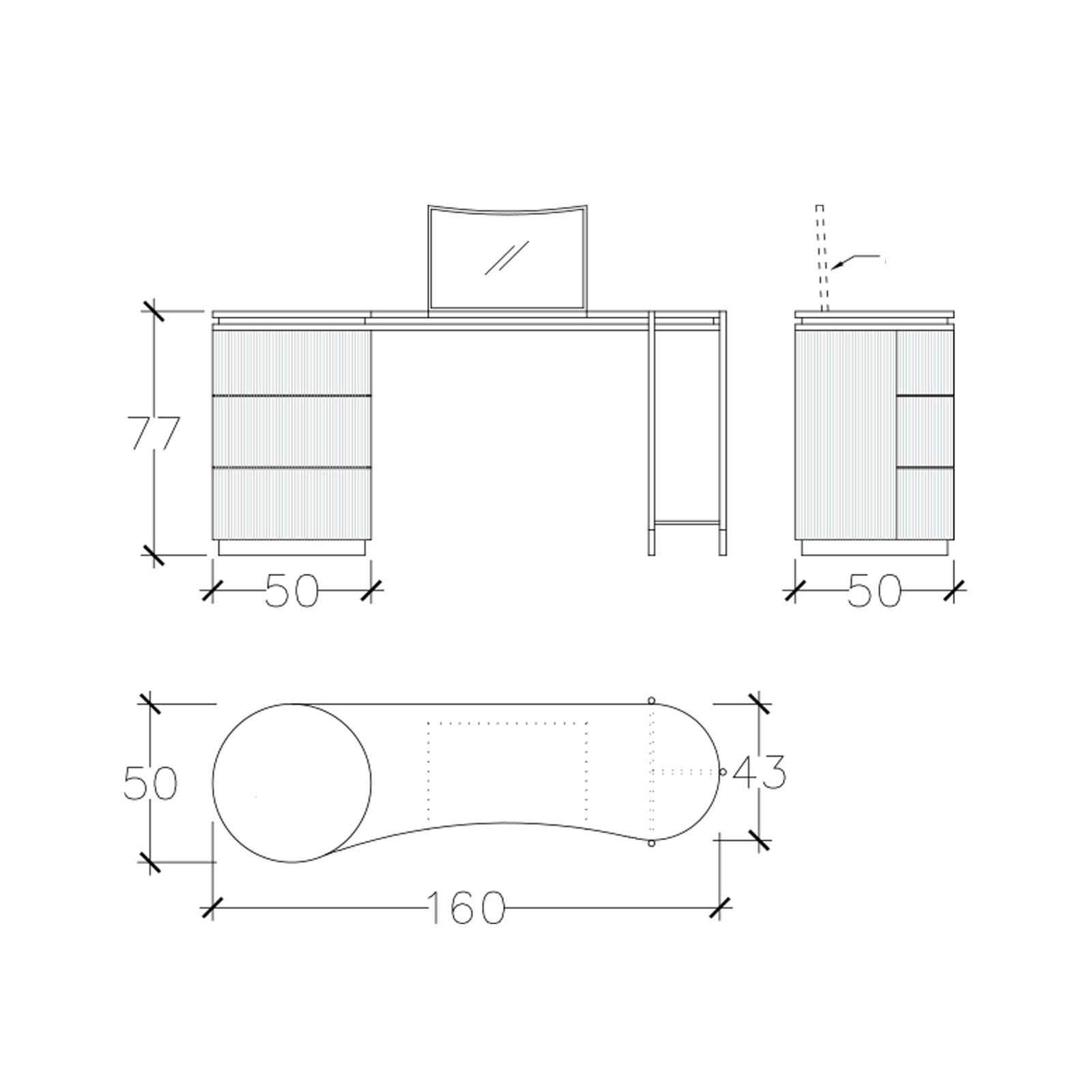Display Item - Dali Marble Dresser + Mirror Nakheel - DISPLAY ITEM - ebarza Furniture UAE | Shop Modern Furniture in Abu Dhabi & Dubai - مفروشات ايبازرا في الامارات | تسوق اثاث عصري وديكورات مميزة في دبي وابوظبي