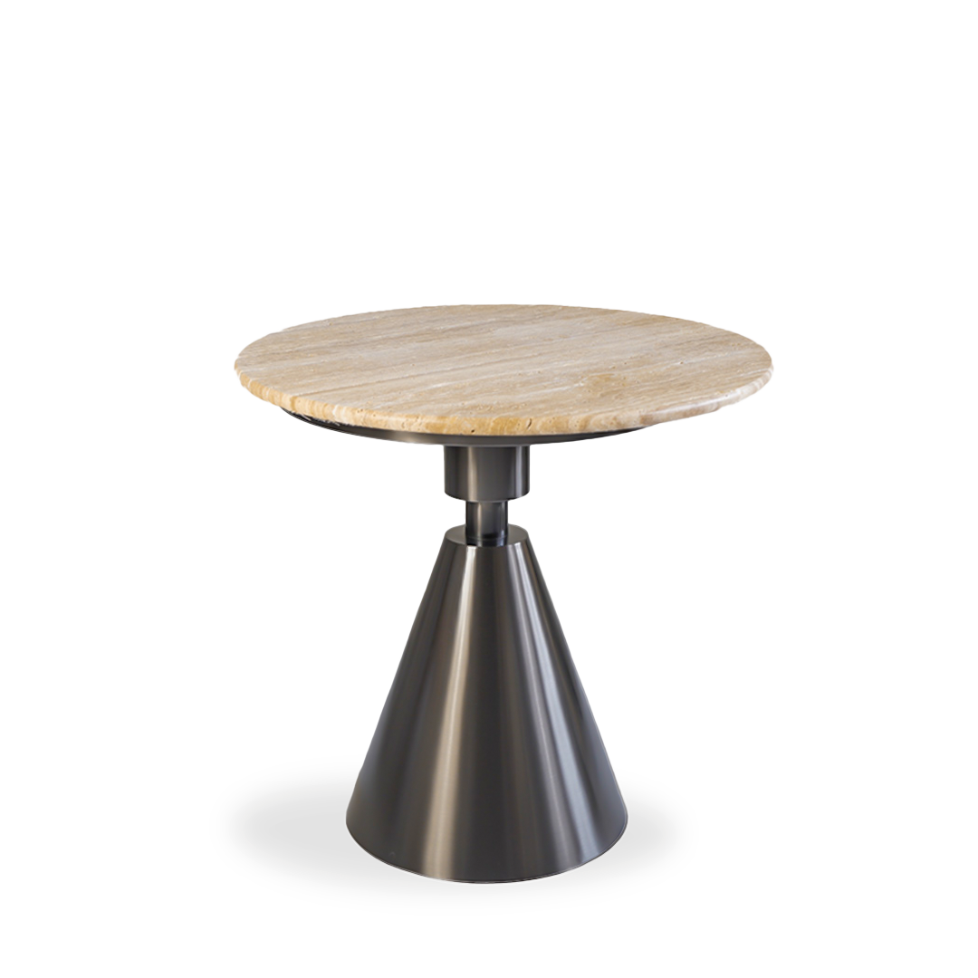 Travertine Top and Stainless Steel Base Coffee Table PZ-C09-S - Coffee tables - ebarza Furniture UAE | Shop Modern Furniture in Abu Dhabi & Dubai - مفروشات ايبازرا في الامارات | تسوق اثاث عصري وديكورات مميزة في دبي وابوظبي