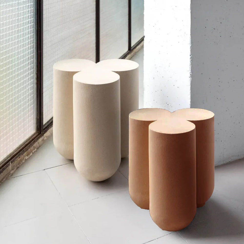 OAK WOOD And BENT WOOD Beige Side Table MLL- CUS21 - Side Tables - ebarza Furniture UAE | Shop Modern Furniture in Abu Dhabi & Dubai - مفروشات ايبازرا في الامارات | تسوق اثاث عصري وديكورات مميزة في دبي وابوظبي