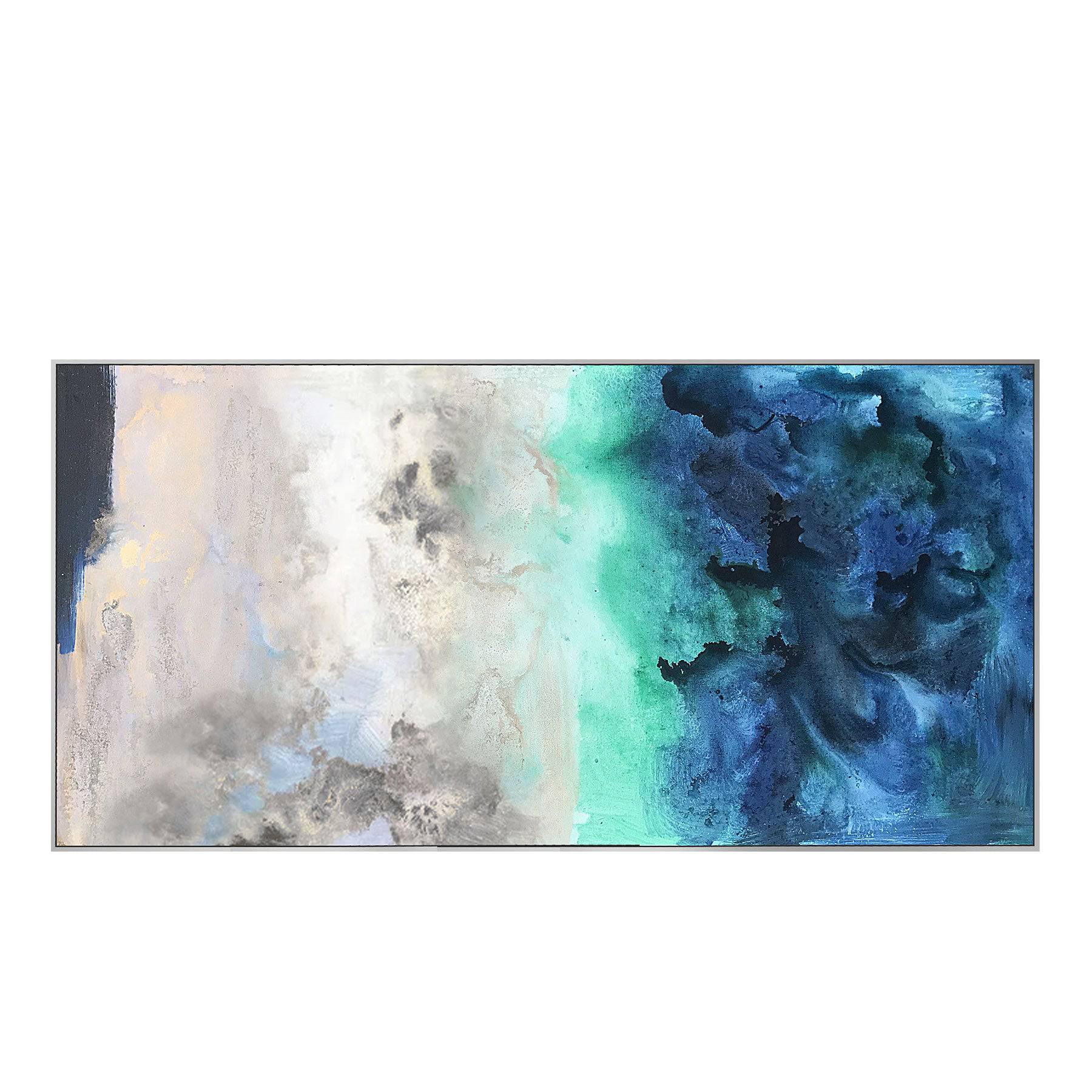 Deep Coast Hand Painted Art Painting With Frame 160X80 Cm Soap0059-Silver-B00111-S - Paintings - ebarza Furniture UAE | Shop Modern Furniture in Abu Dhabi & Dubai - مفروشات ايبازرا في الامارات | تسوق اثاث عصري وديكورات مميزة في دبي وابوظبي