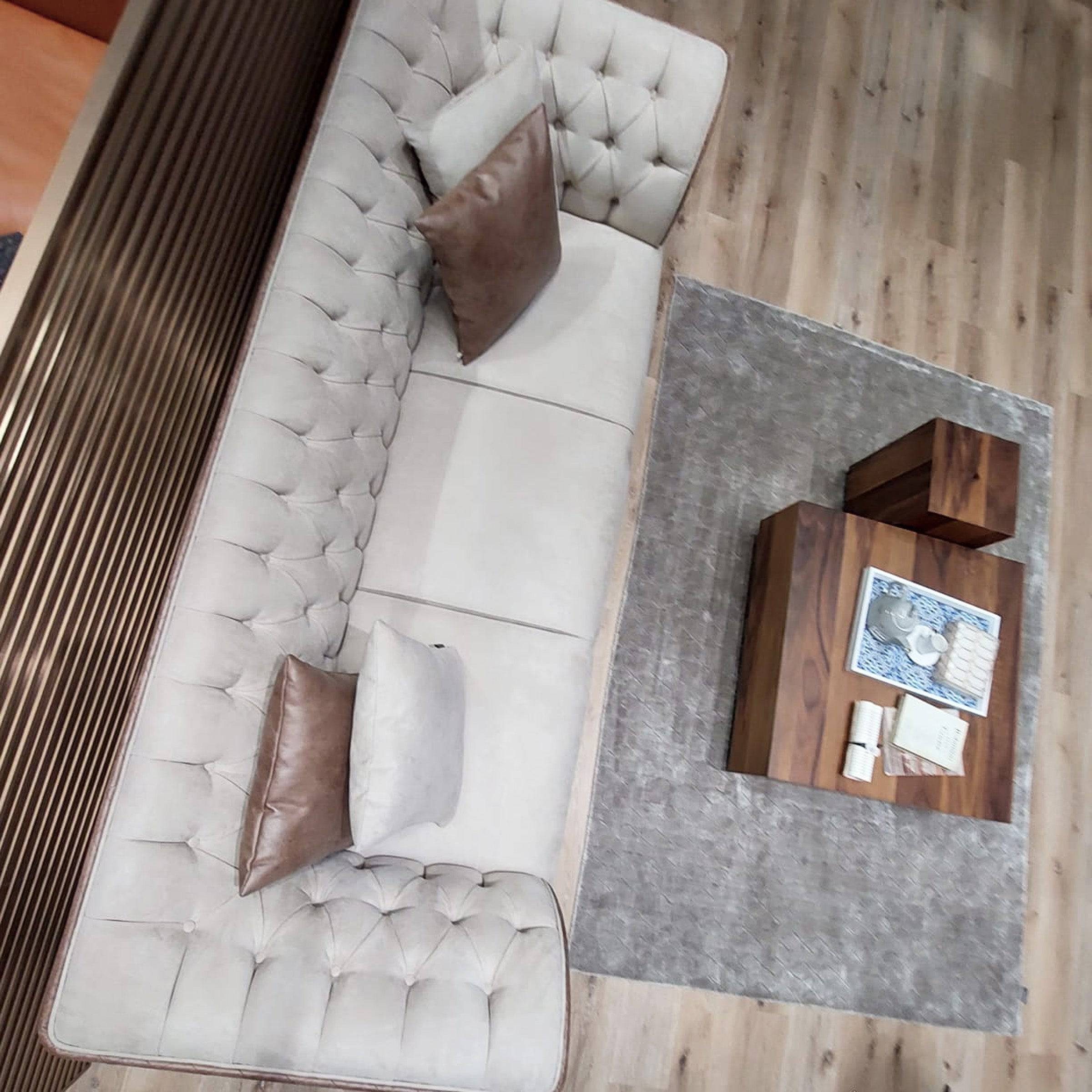 Delfina 3 Seater Sofa Delf-3S(Light Brown) - Sofas - ebarza Furniture UAE | Shop Modern Furniture in Abu Dhabi & Dubai - مفروشات ايبازرا في الامارات | تسوق اثاث عصري وديكورات مميزة في دبي وابوظبي