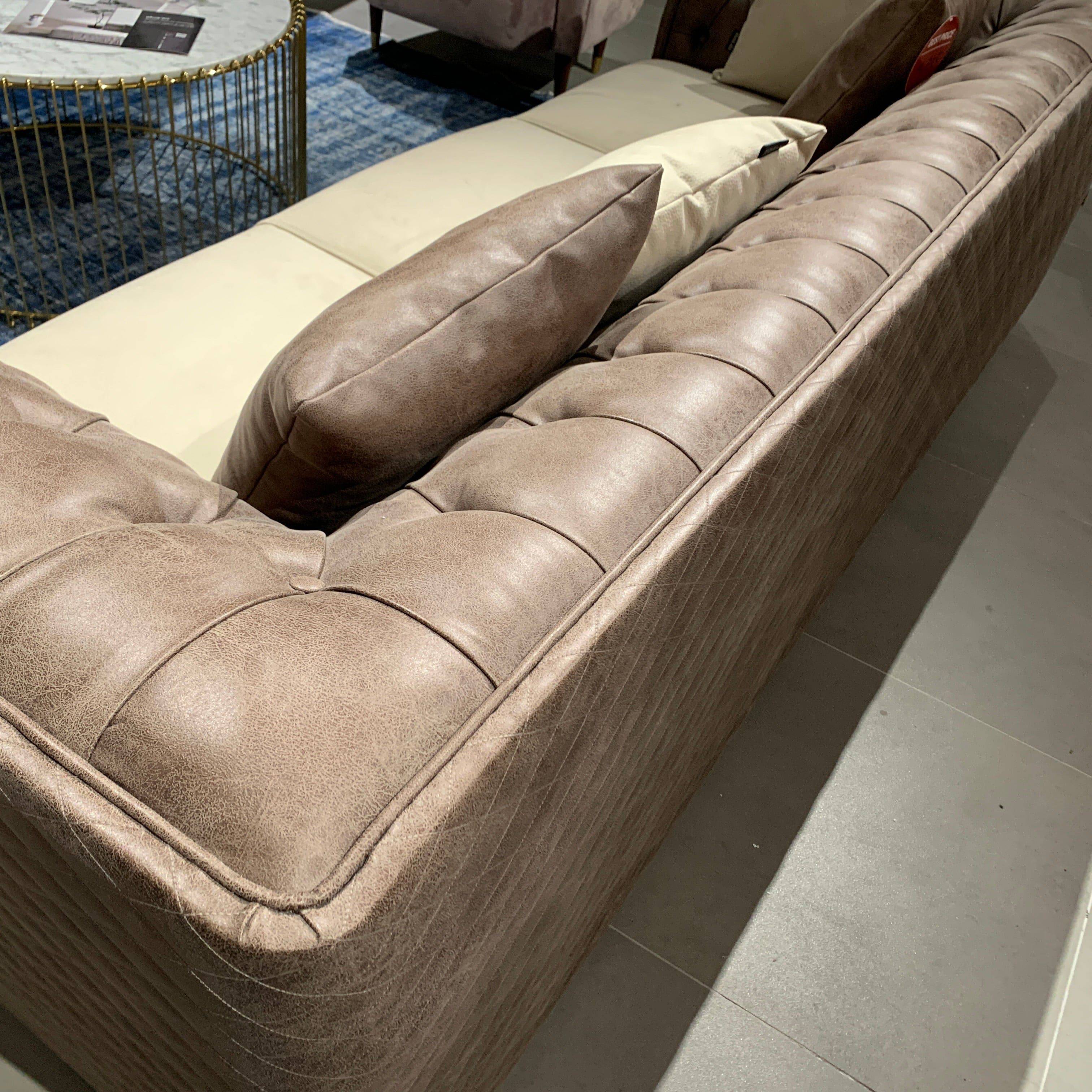 Delfina 3 Seater Sofa Delf-3Sv2(Dark Brown) - Sofas - ebarza Furniture UAE | Shop Modern Furniture in Abu Dhabi & Dubai - مفروشات ايبازرا في الامارات | تسوق اثاث عصري وديكورات مميزة في دبي وابوظبي