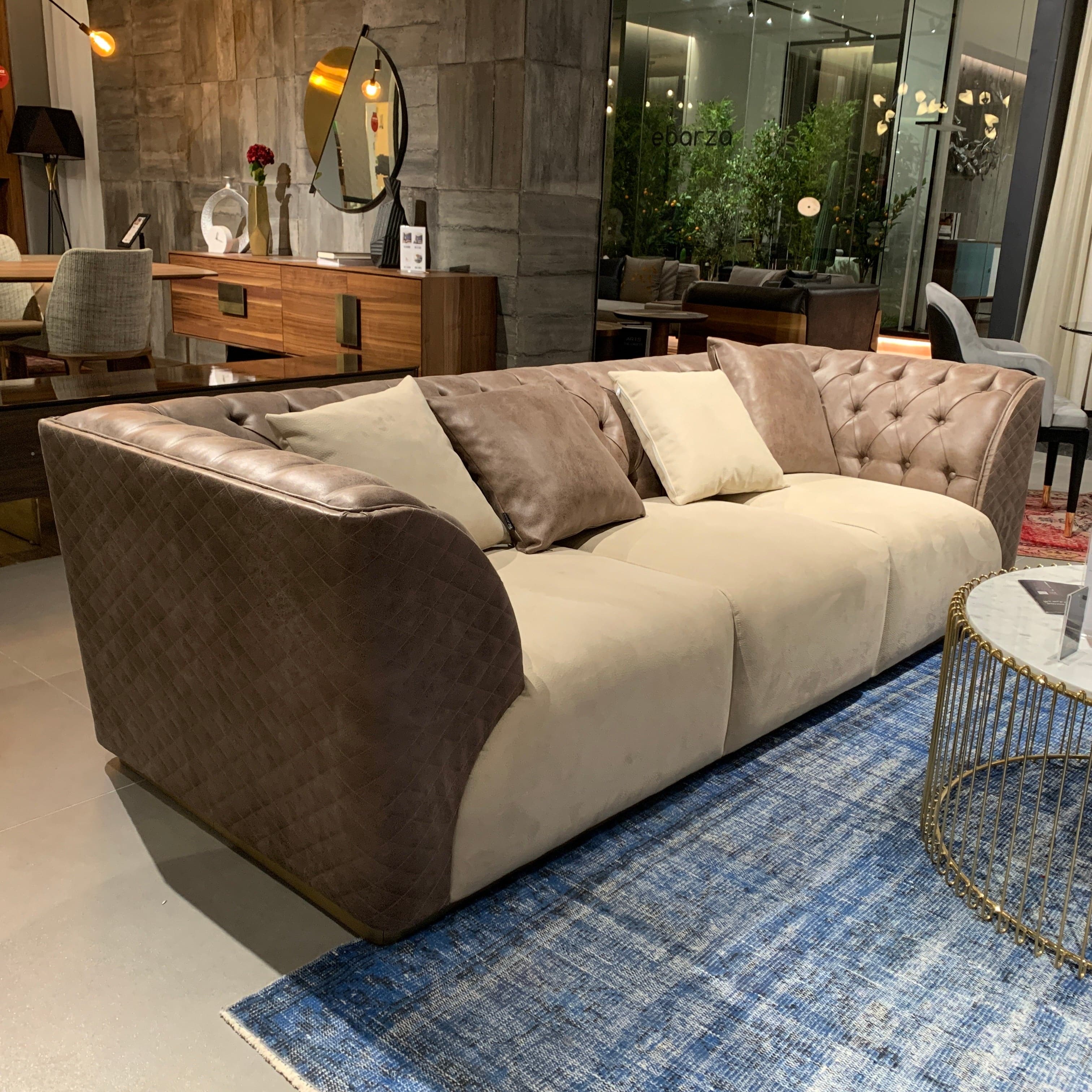 Delfina 3 Seater Sofa Delf-3Sv2(Dark Brown) - Sofas - ebarza Furniture UAE | Shop Modern Furniture in Abu Dhabi & Dubai - مفروشات ايبازرا في الامارات | تسوق اثاث عصري وديكورات مميزة في دبي وابوظبي