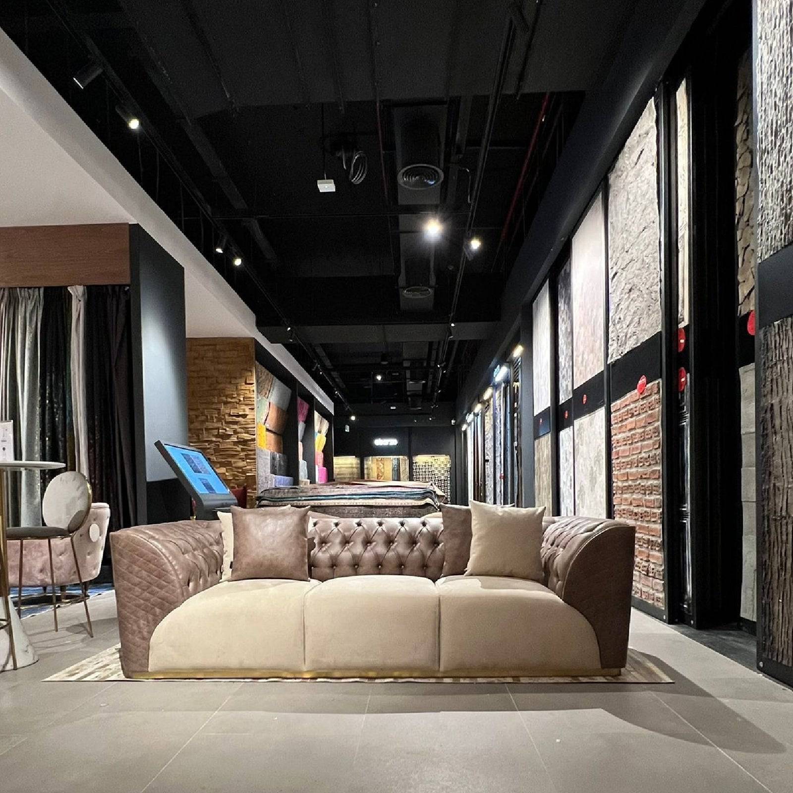 Delfina 3 Seater Sofa Delf-3Sv2(Dark Brown) - Sofas - ebarza Furniture UAE | Shop Modern Furniture in Abu Dhabi & Dubai - مفروشات ايبازرا في الامارات | تسوق اثاث عصري وديكورات مميزة في دبي وابوظبي