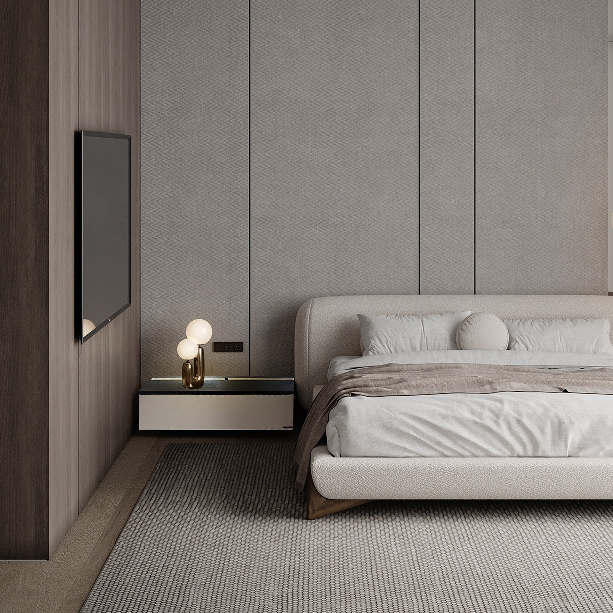 Suspended / Hanged Modular Wall Unit / Dresser / TV Unit 160CM MLL-CUS01-M5 Beige - Storage/TV Unites - ebarza Furniture UAE | Shop Modern Furniture in Abu Dhabi & Dubai - مفروشات ايبازرا في الامارات | تسوق اثاث عصري وديكورات مميزة في دبي وابوظبي