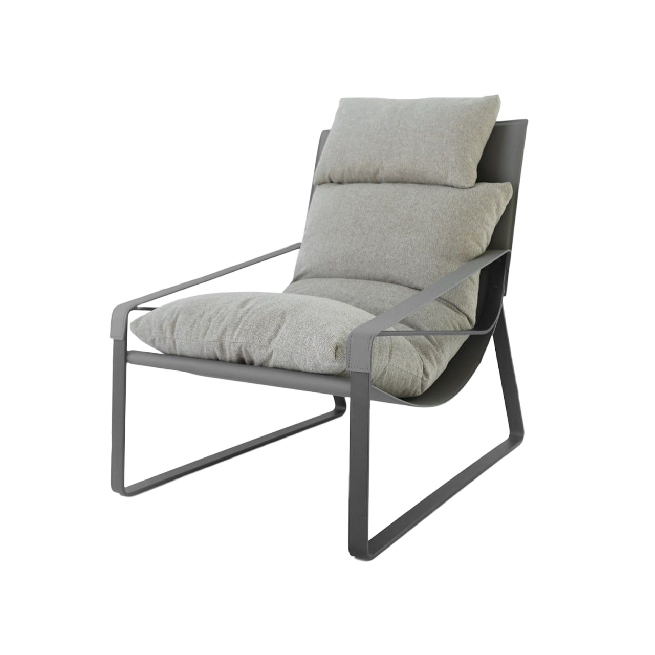 Claude Saddle Leather Lounge Chair MLL-A05/GRY - Lounge Chairs - ebarza Furniture UAE | Shop Modern Furniture in Abu Dhabi & Dubai - مفروشات ايبازرا في الامارات | تسوق اثاث عصري وديكورات مميزة في دبي وابوظبي