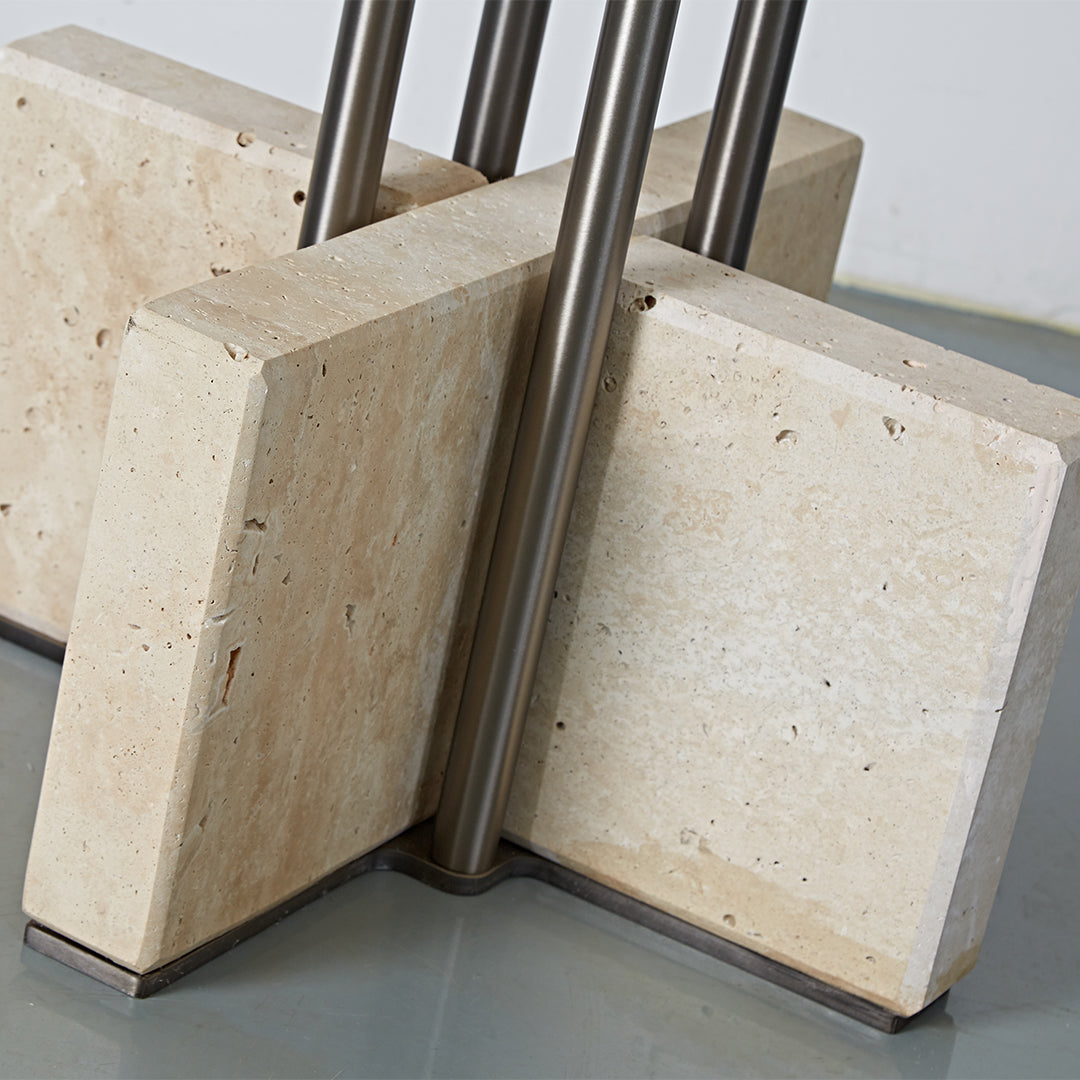 Elysian Travertine Bar Table JA043-D - Bar Tables - ebarza Furniture UAE | Shop Modern Furniture in Abu Dhabi & Dubai - مفروشات ايبازرا في الامارات | تسوق اثاث عصري وديكورات مميزة في دبي وابوظبي