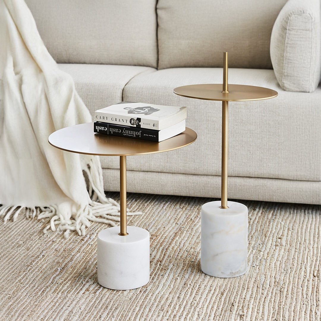 Espoo Marble Side Table Ct8684-44-Br - Side Tables - ebarza Furniture UAE | Shop Modern Furniture in Abu Dhabi & Dubai - مفروشات ايبازرا في الامارات | تسوق اثاث عصري وديكورات مميزة في دبي وابوظبي