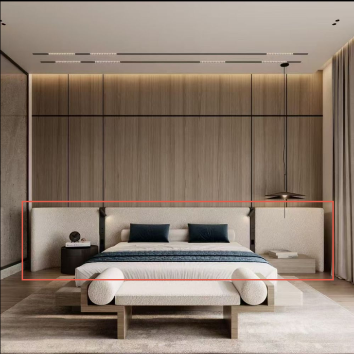 Evoque Bed Headboard 405cm long including Sockets And Lights wooden SF080-BED09 - Backboards - ebarza Furniture UAE | Shop Modern Furniture in Abu Dhabi & Dubai - مفروشات ايبازرا في الامارات | تسوق اثاث عصري وديكورات مميزة في دبي وابوظبي