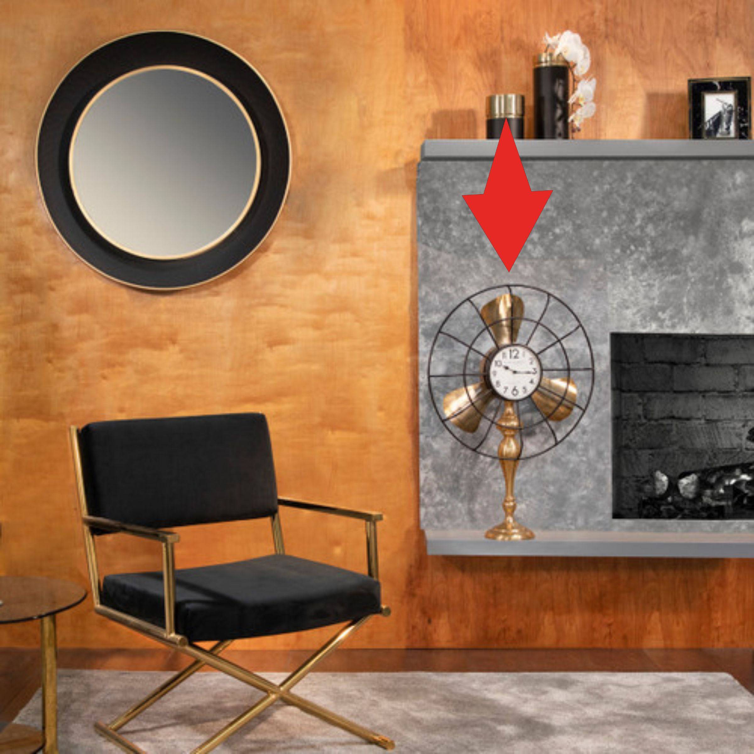 Display Item - Fan-Style Table Clock 14840-02 Nakheel - DISPLAY ITEM - ebarza Furniture UAE | Shop Modern Furniture in Abu Dhabi & Dubai - مفروشات ايبازرا في الامارات | تسوق اثاث عصري وديكورات مميزة في دبي وابوظبي