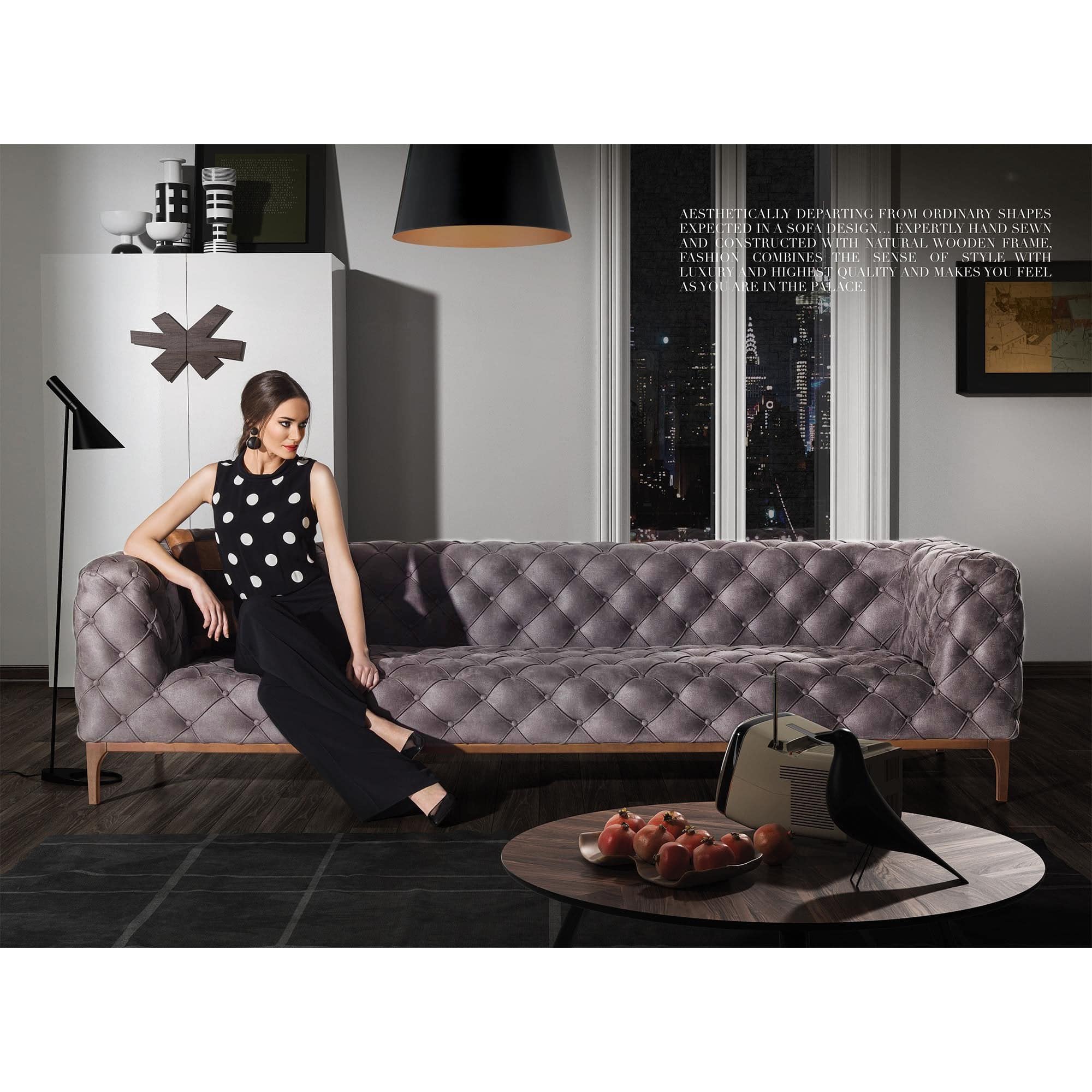 Fashion Sofa And 2 Cushions Fas001 - Sofas - ebarza Furniture UAE | Shop Modern Furniture in Abu Dhabi & Dubai - مفروشات ايبازرا في الامارات | تسوق اثاث عصري وديكورات مميزة في دبي وابوظبي