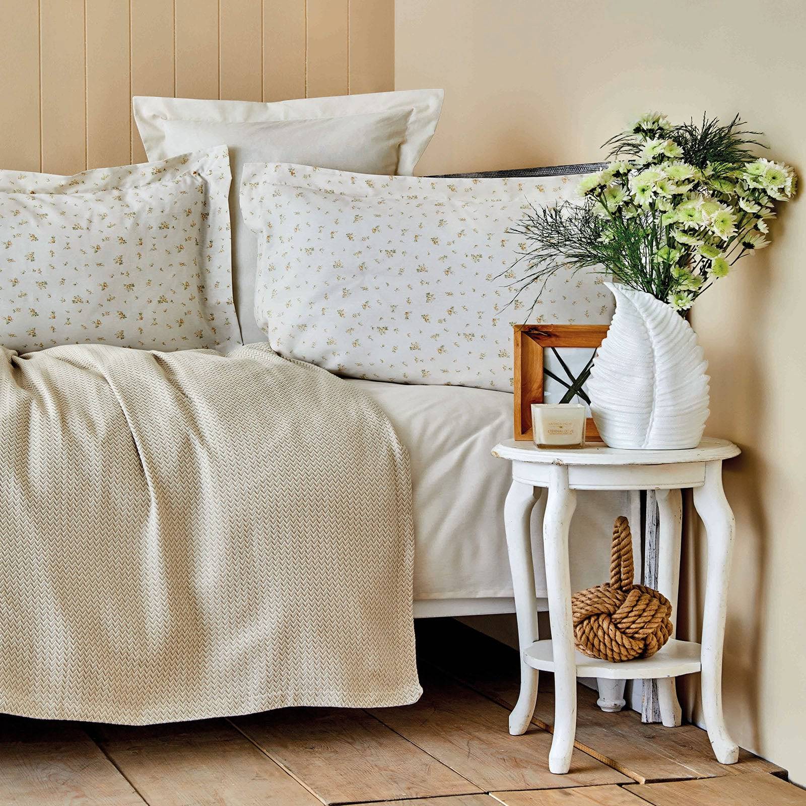 Fois Bej Bedding Set 200.16.01.0077 - Bedding - ebarza Furniture UAE | Shop Modern Furniture in Abu Dhabi & Dubai - مفروشات ايبازرا في الامارات | تسوق اثاث عصري وديكورات مميزة في دبي وابوظبي