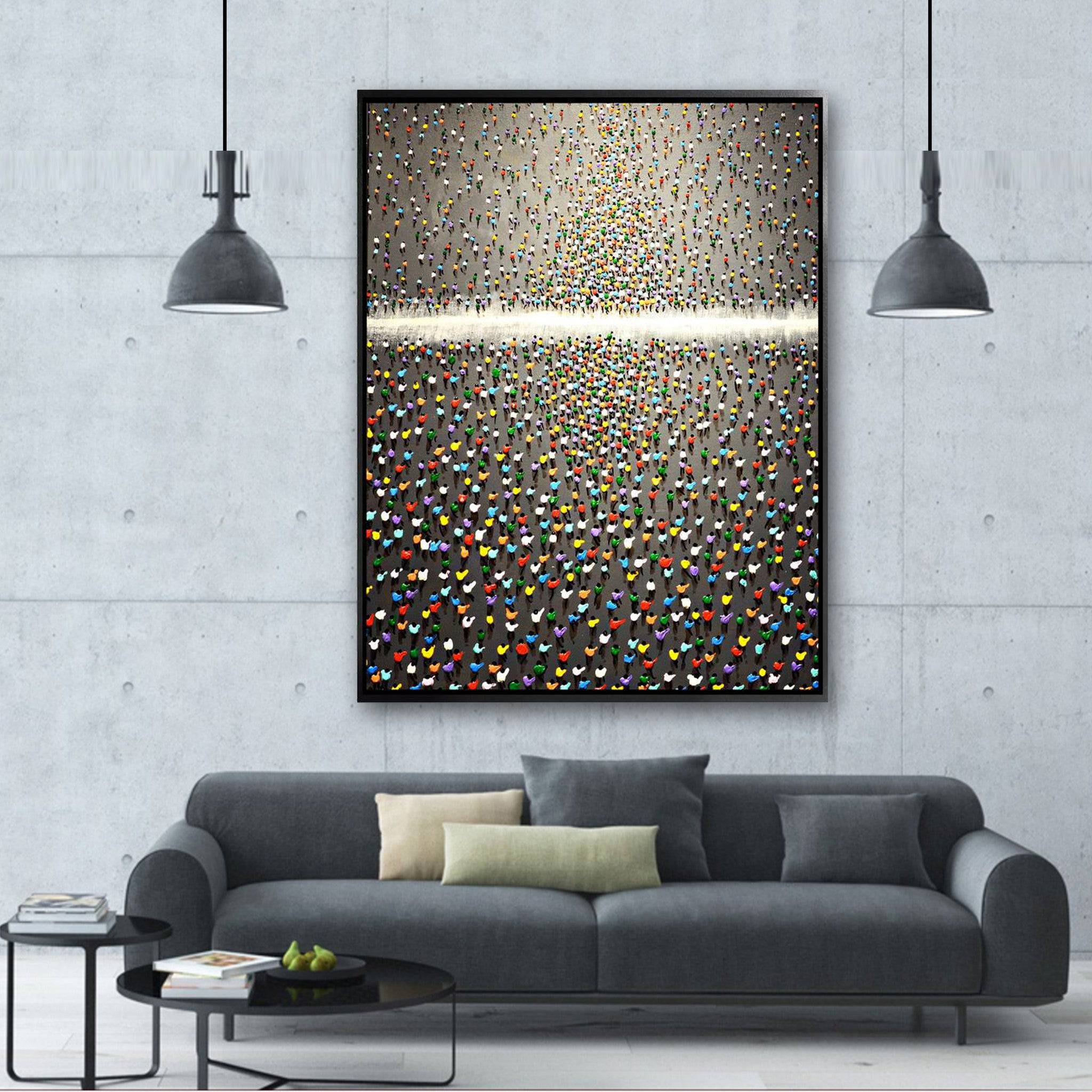 Folks Hand Painted Art Painting With Frame 95X125 Cm PNP009-SOAP0058 - Paintings - ebarza Furniture UAE | Shop Modern Furniture in Abu Dhabi & Dubai - مفروشات ايبازرا في الامارات | تسوق اثاث عصري وديكورات مميزة في دبي وابوظبي