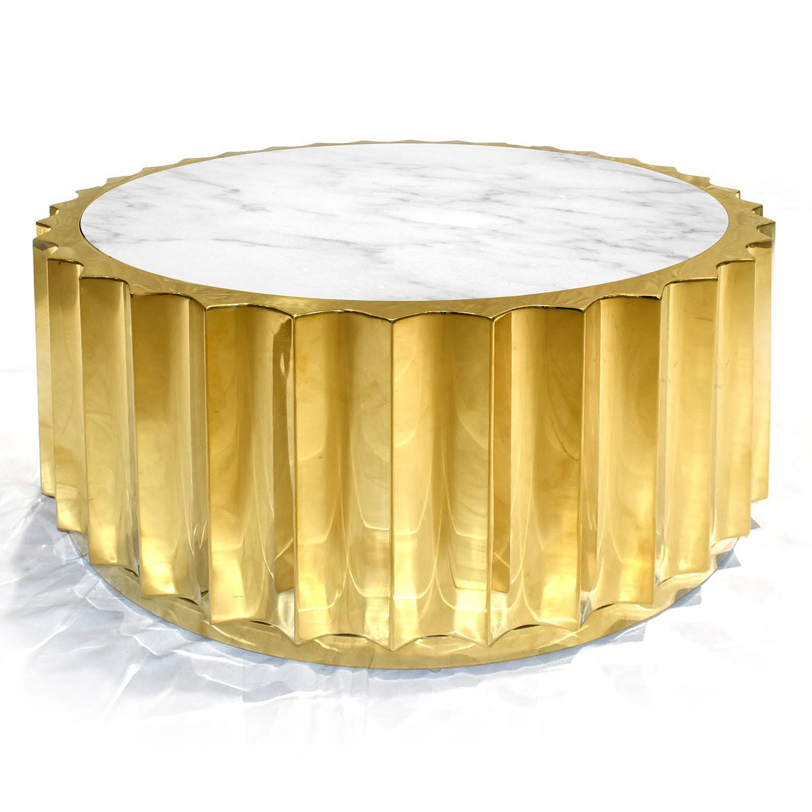 Forlì Natural Marble Side Table Tg-01-1-G - Side Tables - ebarza Furniture UAE | Shop Modern Furniture in Abu Dhabi & Dubai - مفروشات ايبازرا في الامارات | تسوق اثاث عصري وديكورات مميزة في دبي وابوظبي