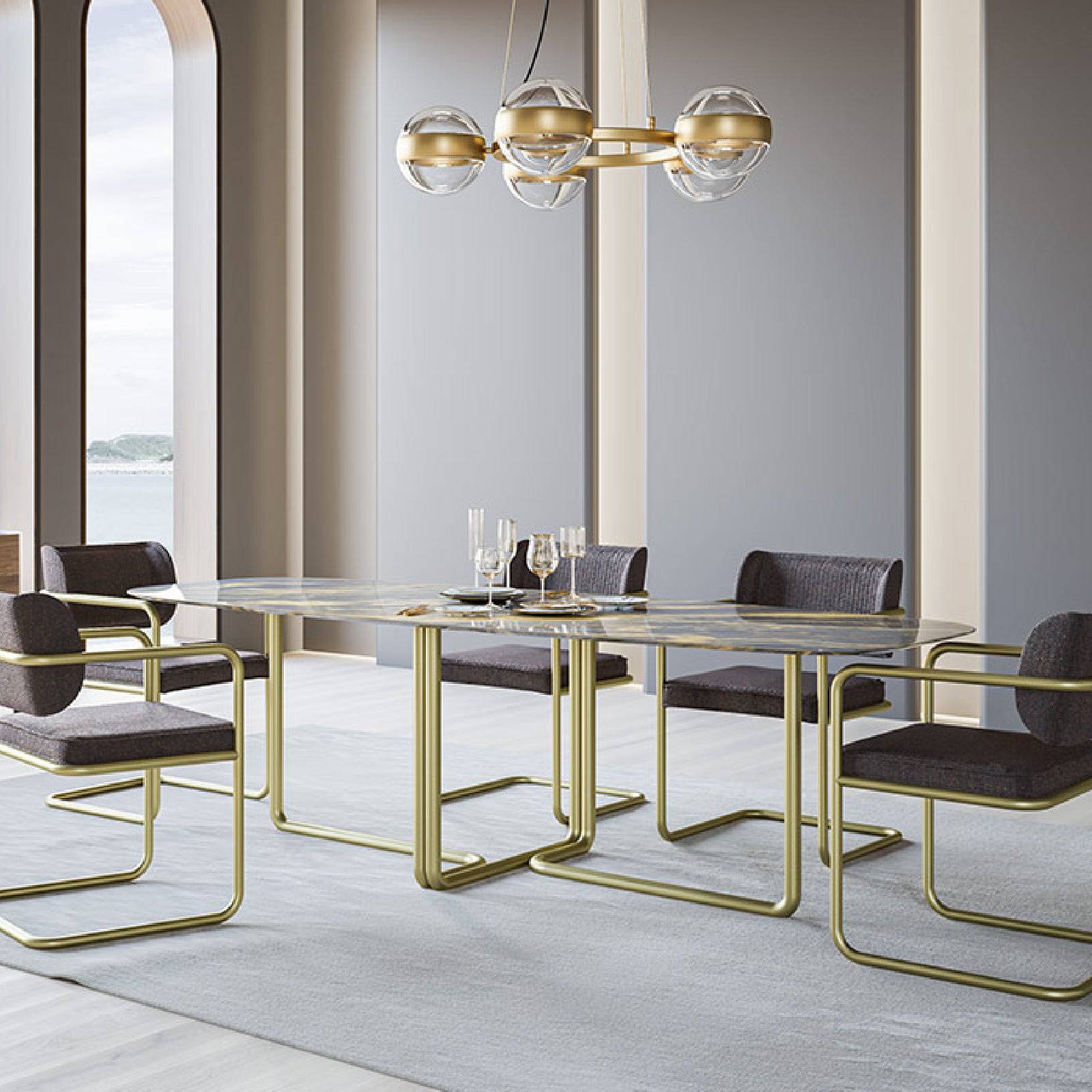 Giallo Dining Table Gialodt-260 - Dining Tables - ebarza Furniture UAE | Shop Modern Furniture in Abu Dhabi & Dubai - مفروشات ايبازرا في الامارات | تسوق اثاث عصري وديكورات مميزة في دبي وابوظبي