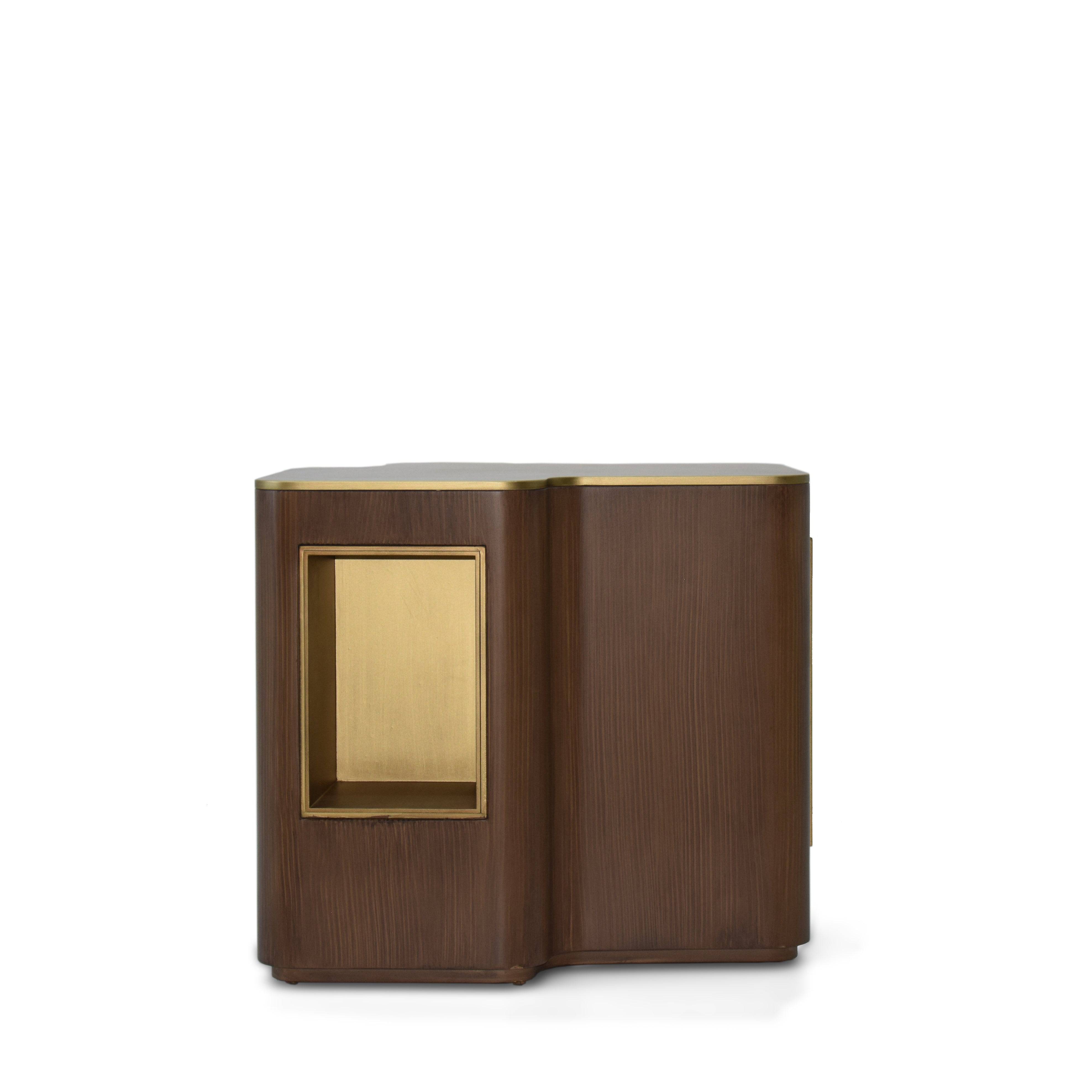 Giallo Walnut Side Table Glost-040W - Side Tables - ebarza Furniture UAE | Shop Modern Furniture in Abu Dhabi & Dubai - مفروشات ايبازرا في الامارات | تسوق اثاث عصري وديكورات مميزة في دبي وابوظبي