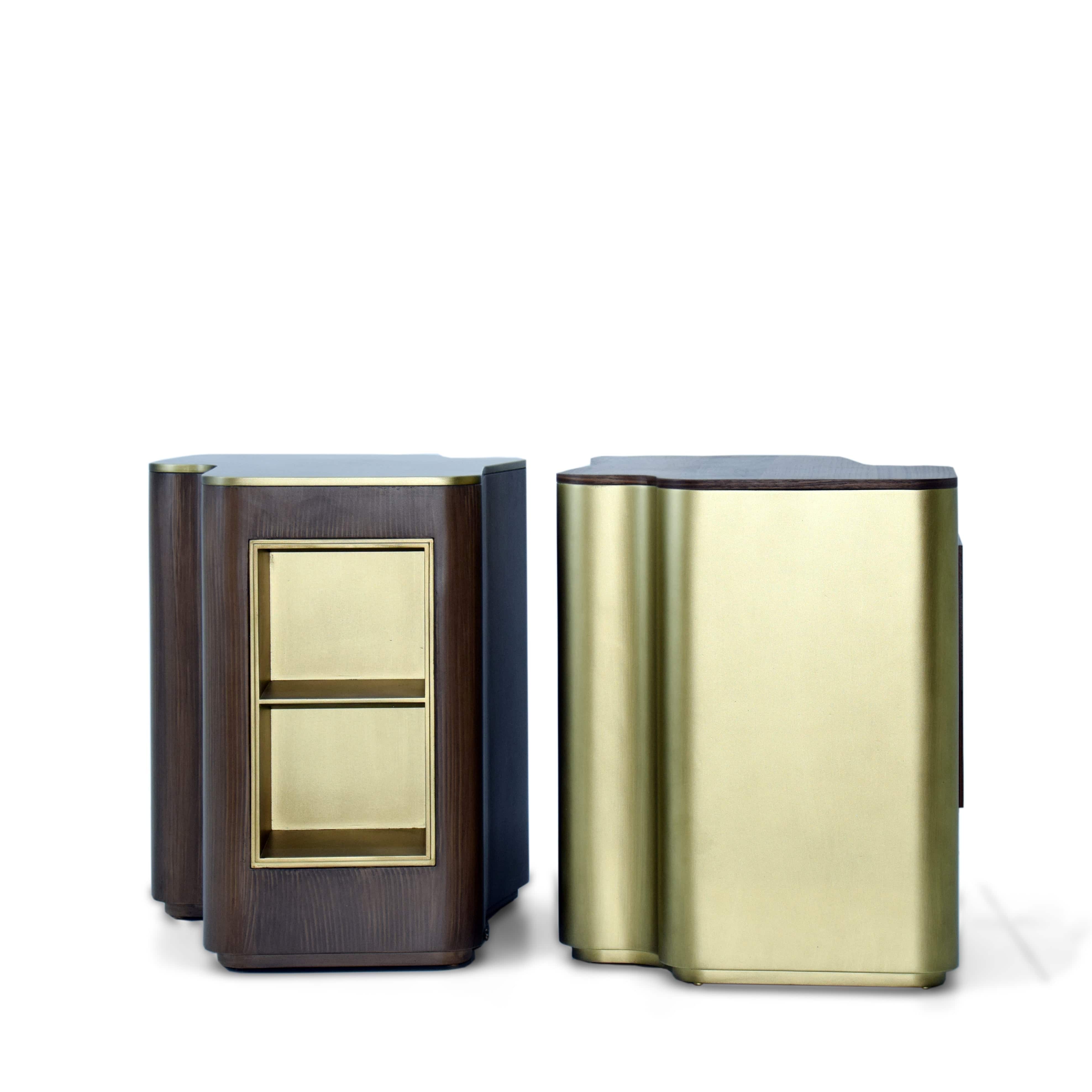 Giallo Walnut Side Table Glost-040W - Side Tables - ebarza Furniture UAE | Shop Modern Furniture in Abu Dhabi & Dubai - مفروشات ايبازرا في الامارات | تسوق اثاث عصري وديكورات مميزة في دبي وابوظبي