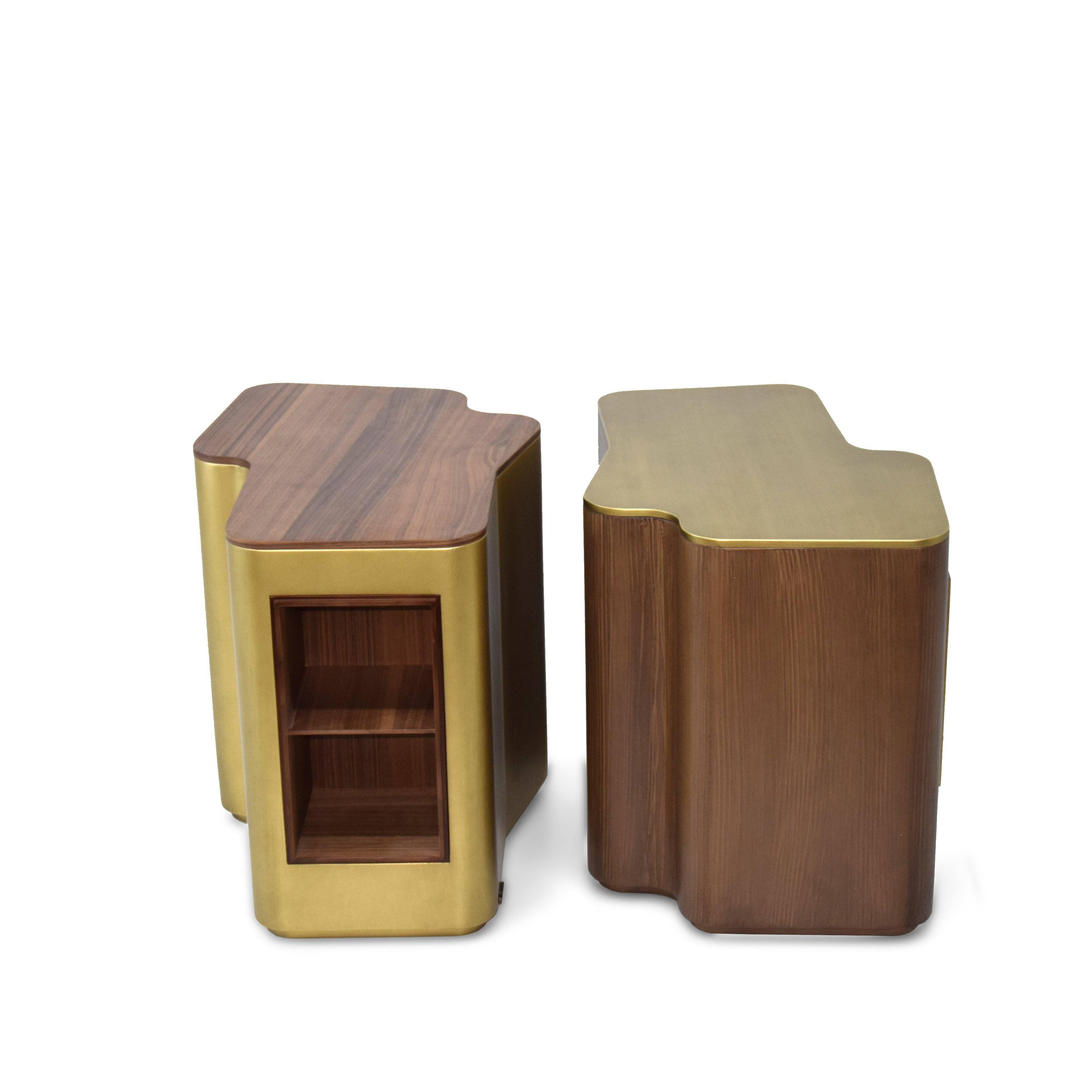 Giallo Walnut Side Table Glost-040W - Side Tables - ebarza Furniture UAE | Shop Modern Furniture in Abu Dhabi & Dubai - مفروشات ايبازرا في الامارات | تسوق اثاث عصري وديكورات مميزة في دبي وابوظبي