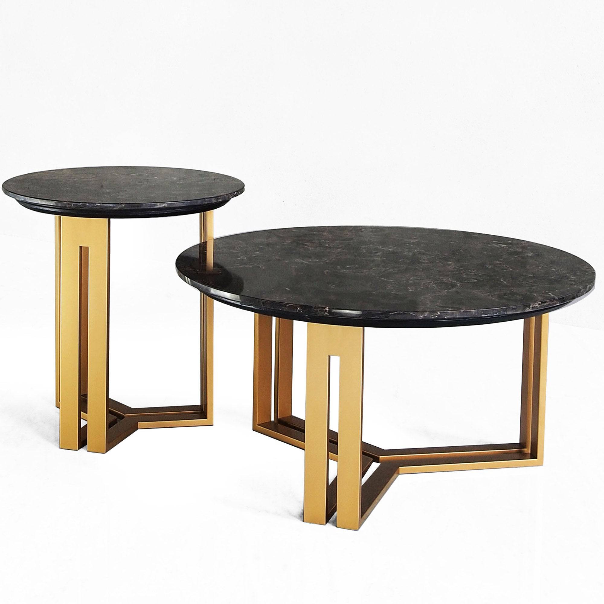 Gliese Set Of 2 Natural Marble Side Table 217Ct + 217St - Side Tables - ebarza Furniture UAE | Shop Modern Furniture in Abu Dhabi & Dubai - مفروشات ايبازرا في الامارات | تسوق اثاث عصري وديكورات مميزة في دبي وابوظبي