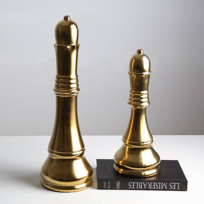 Golden Chess Decorative-Queen B Fa-D1923B - Home Decor Figurines - ebarza Furniture UAE | Shop Modern Furniture in Abu Dhabi & Dubai - مفروشات ايبازرا في الامارات | تسوق اثاث عصري وديكورات مميزة في دبي وابوظبي
