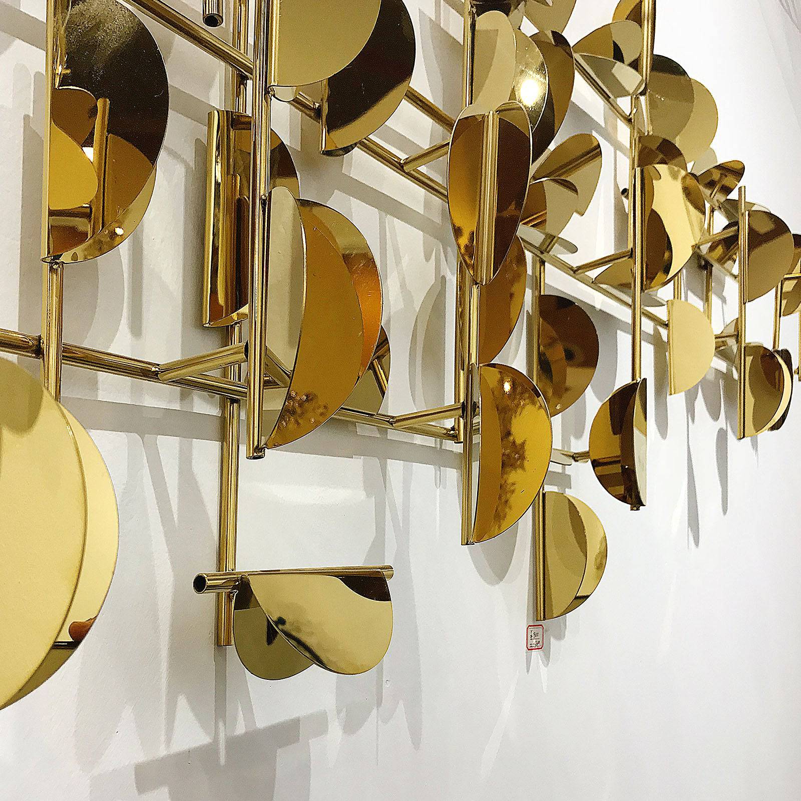 Golden Leaves Handcrafted Stainless Steel Artwork Z08019 - Artwork - ebarza Furniture UAE | Shop Modern Furniture in Abu Dhabi & Dubai - مفروشات ايبازرا في الامارات | تسوق اثاث عصري وديكورات مميزة في دبي وابوظبي