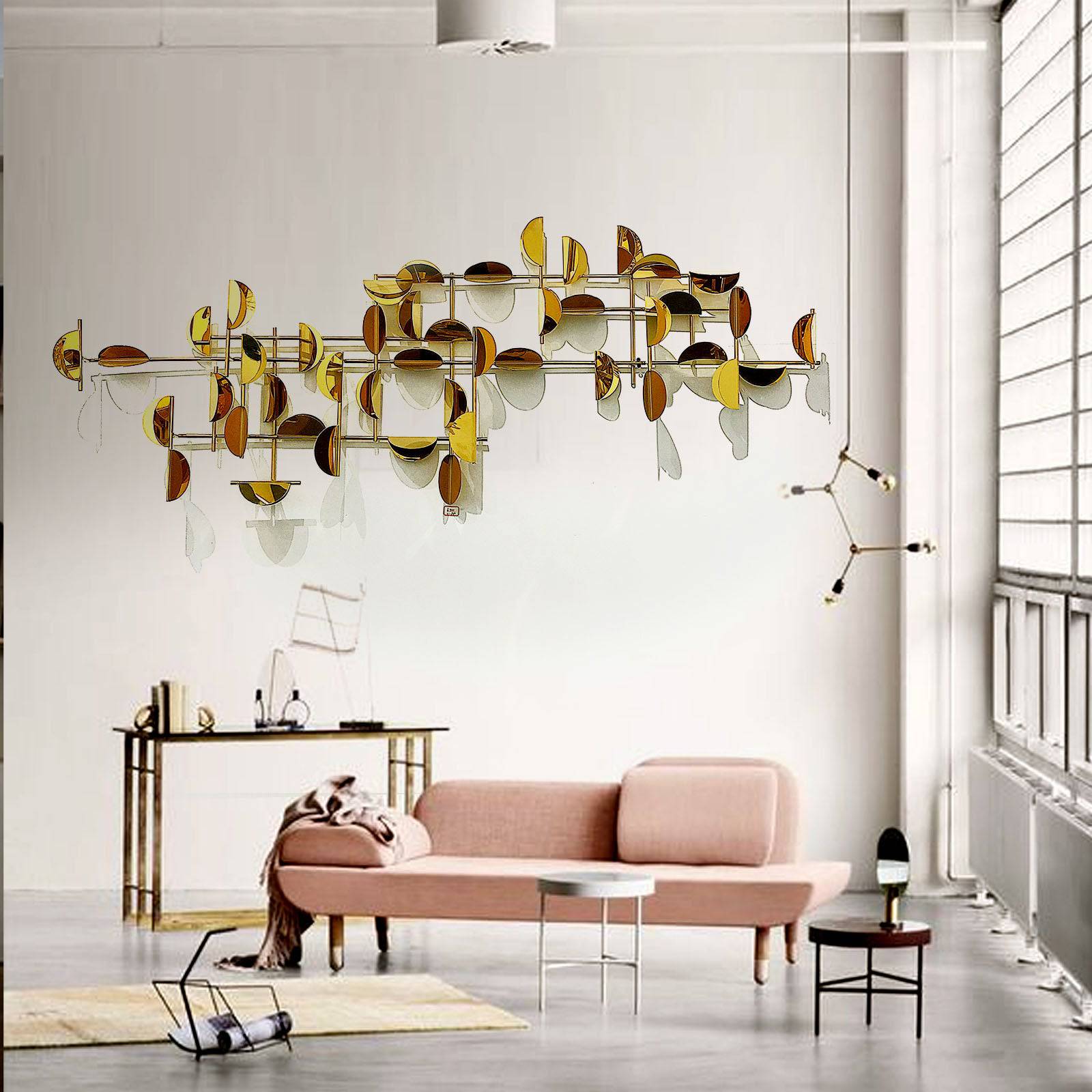 Golden Leaves Handcrafted Stainless Steel Artwork Z08019 - Artwork - ebarza Furniture UAE | Shop Modern Furniture in Abu Dhabi & Dubai - مفروشات ايبازرا في الامارات | تسوق اثاث عصري وديكورات مميزة في دبي وابوظبي