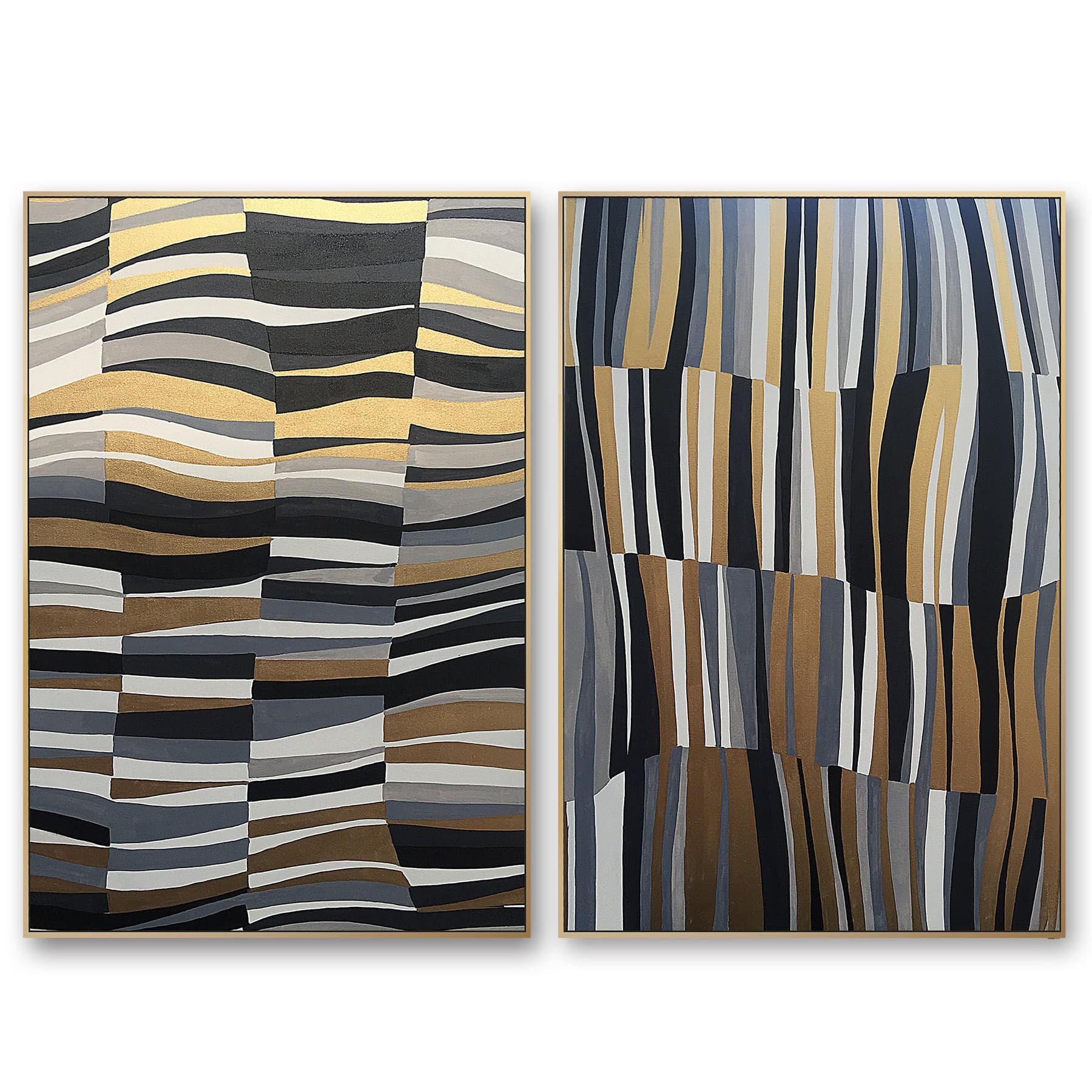 Golden Tiger Skin 2X Handpainted Art Painting With Frame So951 130X90 Soaap0001 - Paintings - ebarza Furniture UAE | Shop Modern Furniture in Abu Dhabi & Dubai - مفروشات ايبازرا في الامارات | تسوق اثاث عصري وديكورات مميزة في دبي وابوظبي