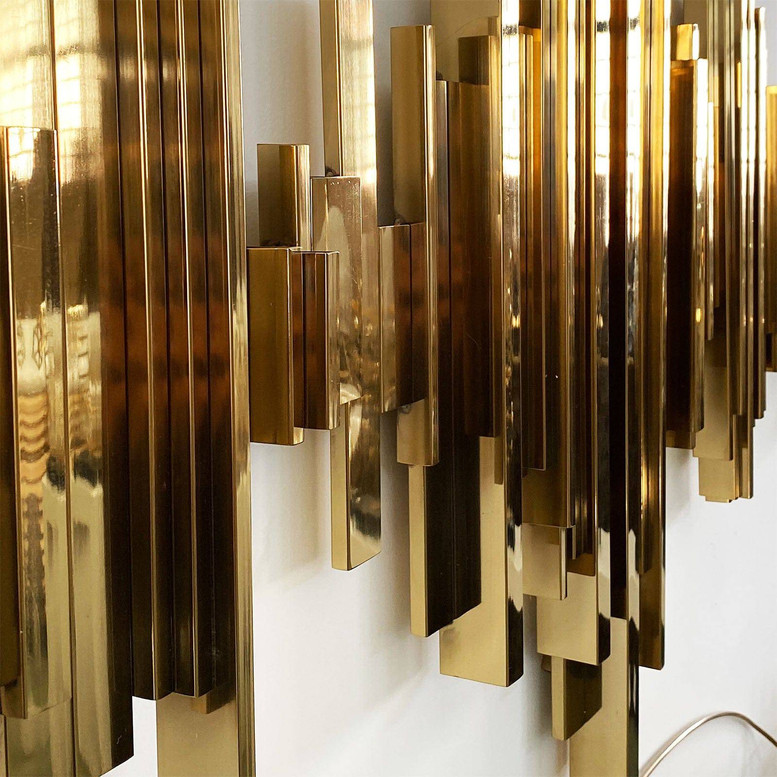 Pre-order 25 Days Delivery Golden Waves Handcrafted Stainless Steel Artwork Bg2020104 - Artwork - ebarza Furniture UAE | Shop Modern Furniture in Abu Dhabi & Dubai - مفروشات ايبازرا في الامارات | تسوق اثاث عصري وديكورات مميزة في دبي وابوظبي