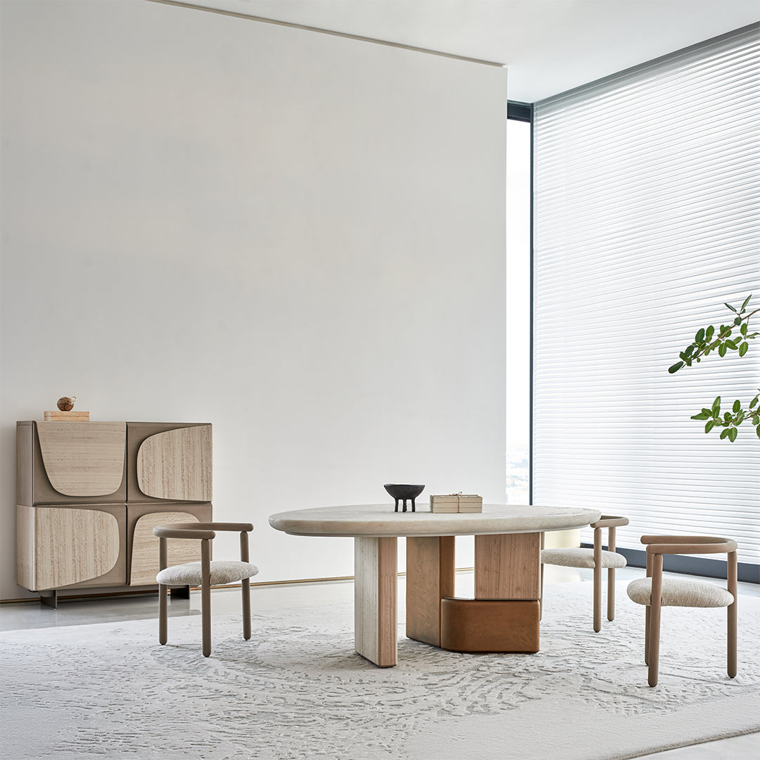 Grandeur Marble/Veneer Dining Table 180cm BMCJ-CT6073 - Dining Tables - ebarza Furniture UAE | Shop Modern Furniture in Abu Dhabi & Dubai - مفروشات ايبازرا في الامارات | تسوق اثاث عصري وديكورات مميزة في دبي وابوظبي