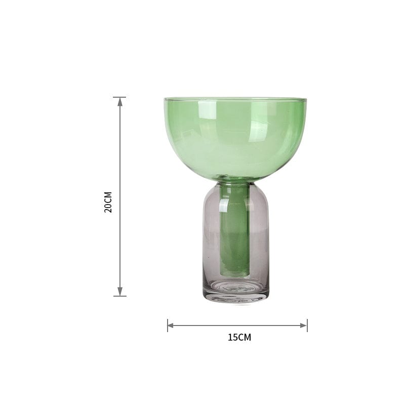 Green Funnel Vase Fb-Zs2029C - Vases - ebarza Furniture UAE | Shop Modern Furniture in Abu Dhabi & Dubai - مفروشات ايبازرا في الامارات | تسوق اثاث عصري وديكورات مميزة في دبي وابوظبي