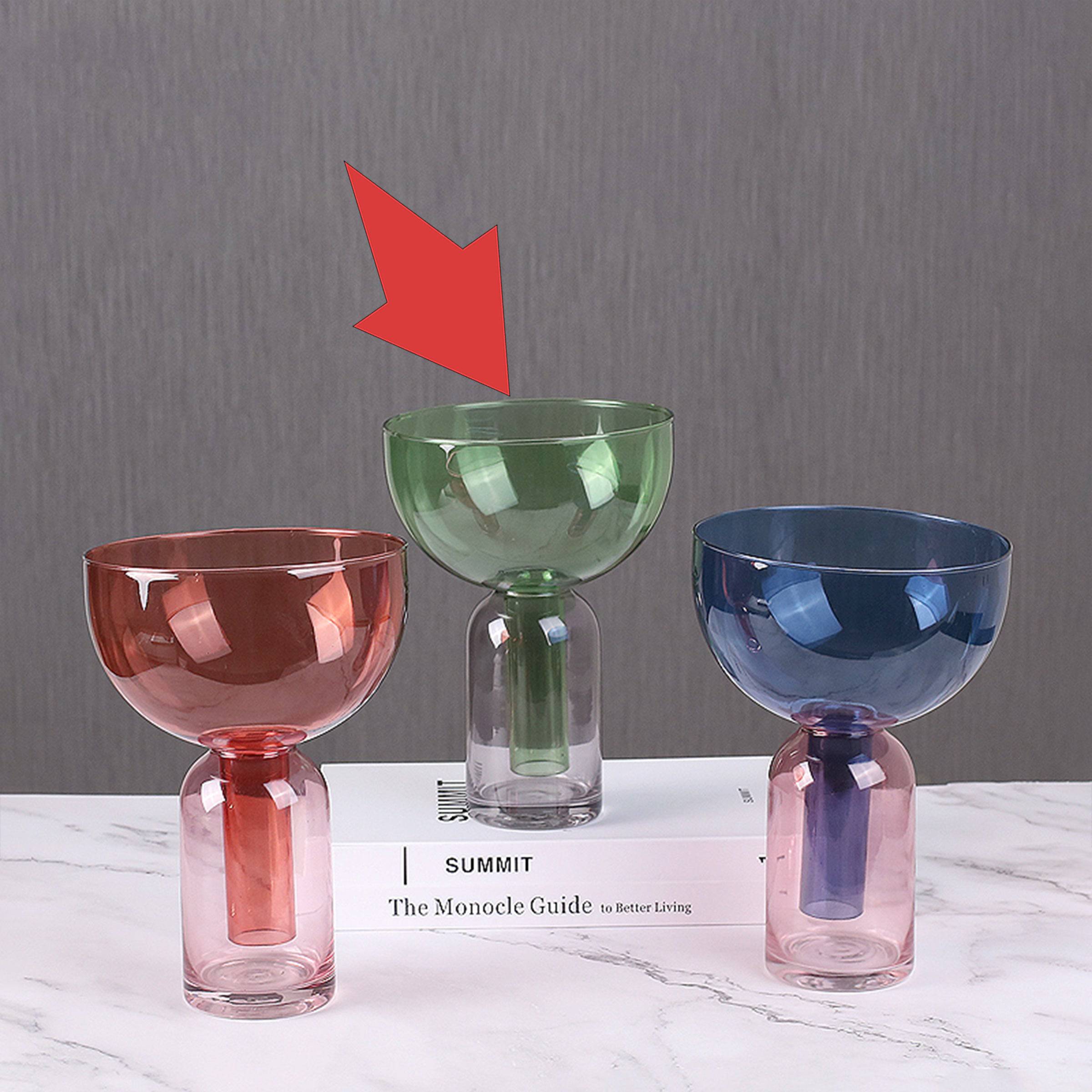 Green Funnel Vase Fb-Zs2029C - Vases - ebarza Furniture UAE | Shop Modern Furniture in Abu Dhabi & Dubai - مفروشات ايبازرا في الامارات | تسوق اثاث عصري وديكورات مميزة في دبي وابوظبي