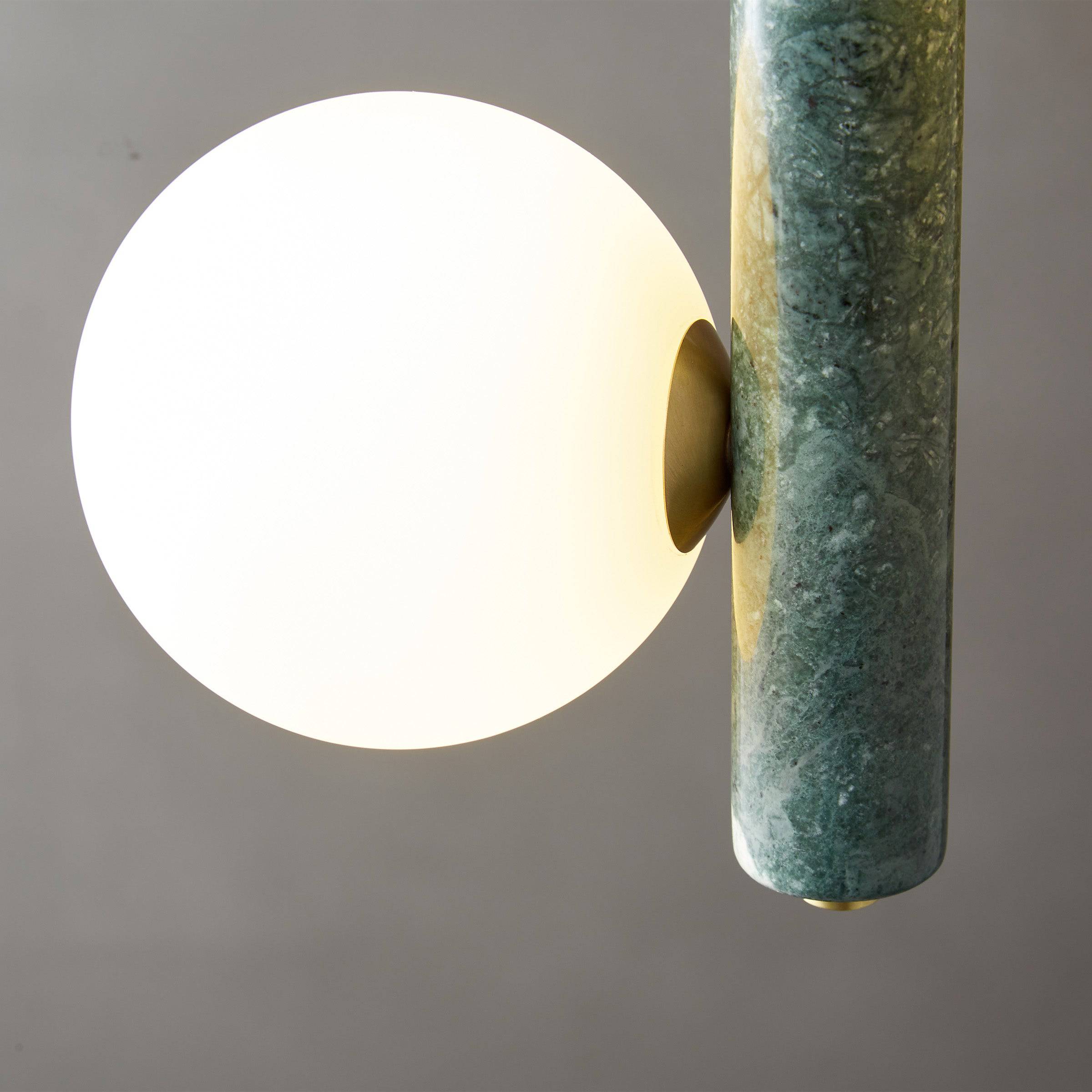 Pre-order 75 Days Delivery Green Marble Pendant Lamp 7702-2-Gn - Pendant Lamps - ebarza Furniture UAE | Shop Modern Furniture in Abu Dhabi & Dubai - مفروشات ايبازرا في الامارات | تسوق اثاث عصري وديكورات مميزة في دبي وابوظبي