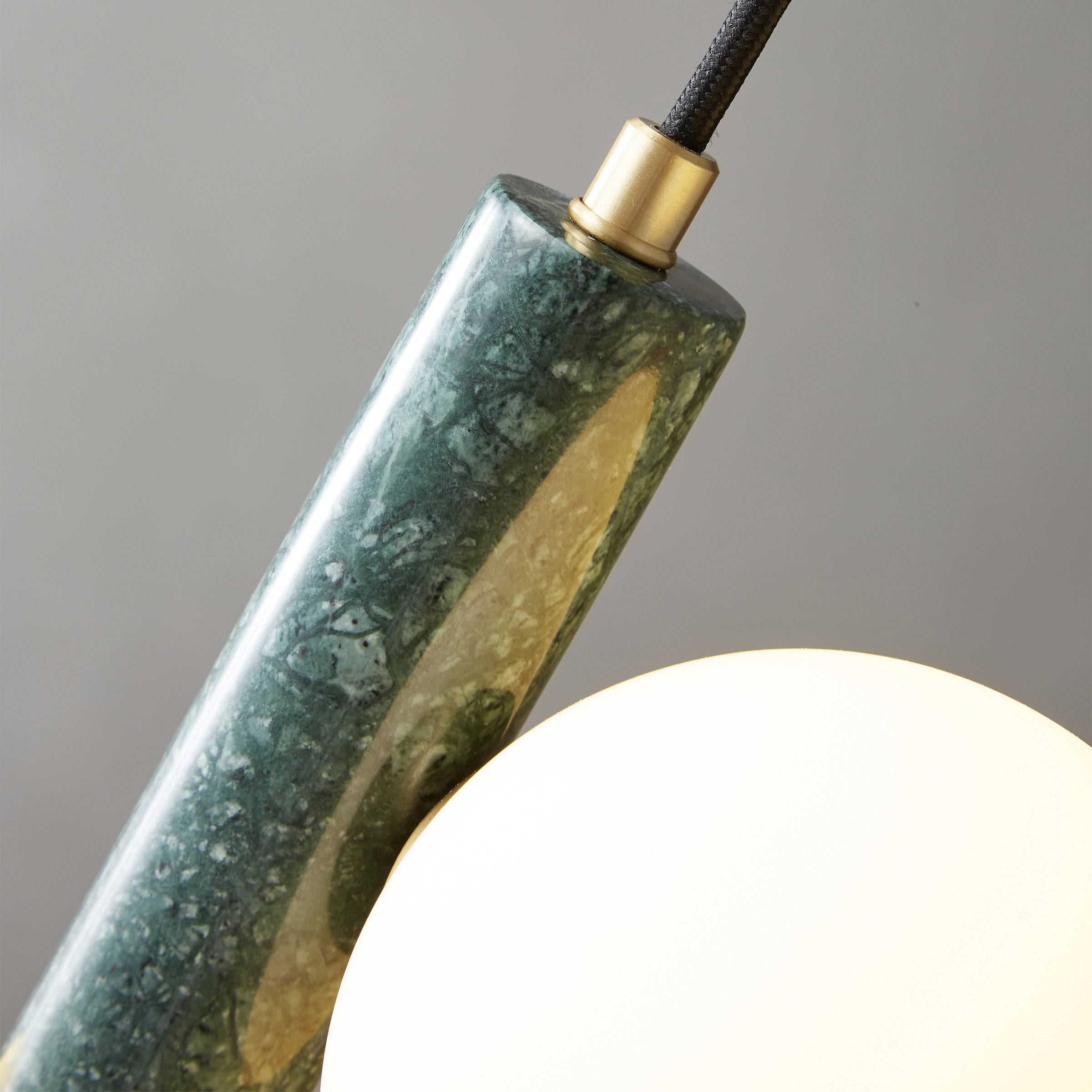 Pre-order 75 Days Delivery Green Marble Pendant Lamp 7702-2-Gn - Pendant Lamps - ebarza Furniture UAE | Shop Modern Furniture in Abu Dhabi & Dubai - مفروشات ايبازرا في الامارات | تسوق اثاث عصري وديكورات مميزة في دبي وابوظبي