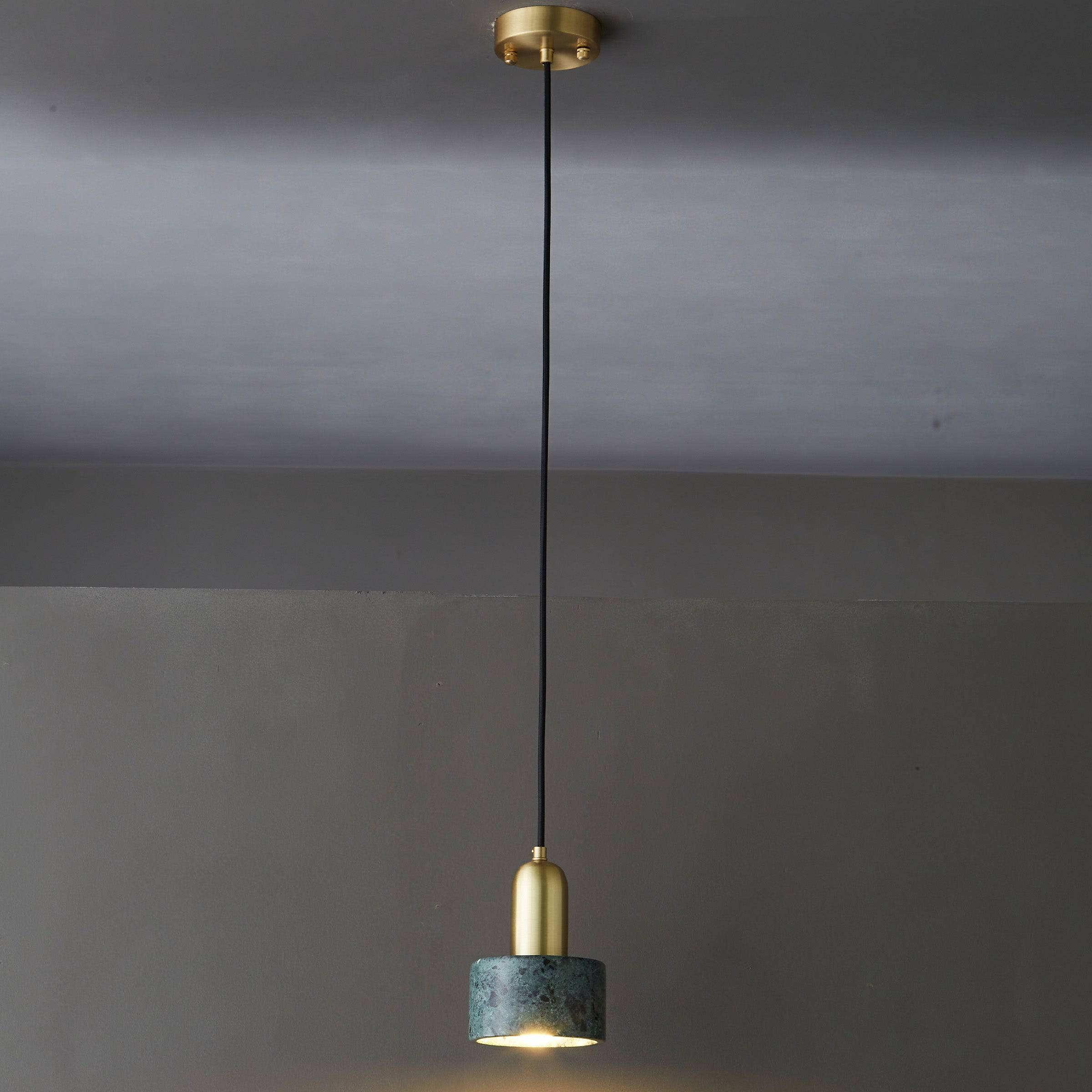 Green Marble Pendant Lamp 7713-Gn - Pendant Lamps - ebarza Furniture UAE | Shop Modern Furniture in Abu Dhabi & Dubai - مفروشات ايبازرا في الامارات | تسوق اثاث عصري وديكورات مميزة في دبي وابوظبي