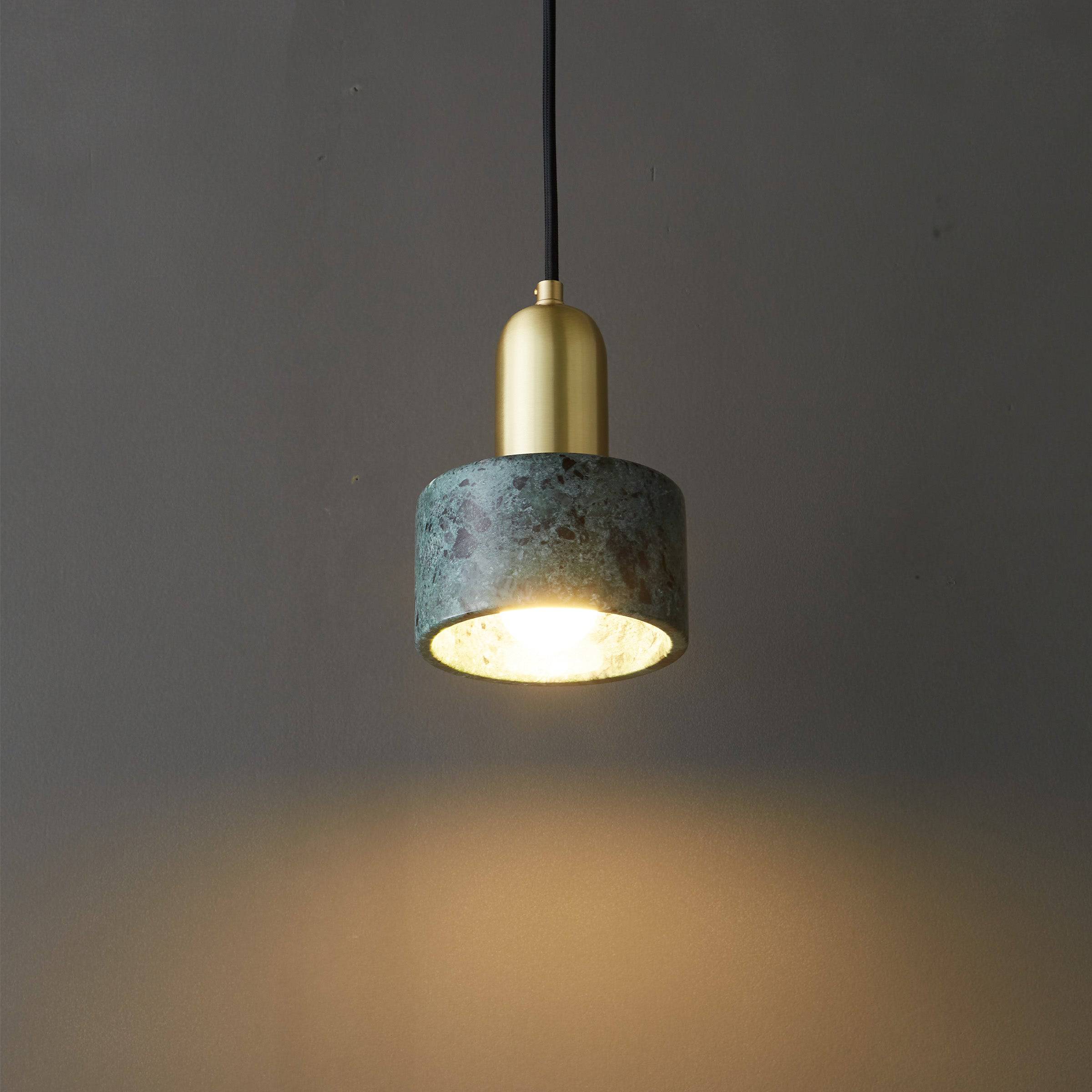 Green Marble Pendant Lamp 7713-Gn - Pendant Lamps - ebarza Furniture UAE | Shop Modern Furniture in Abu Dhabi & Dubai - مفروشات ايبازرا في الامارات | تسوق اثاث عصري وديكورات مميزة في دبي وابوظبي