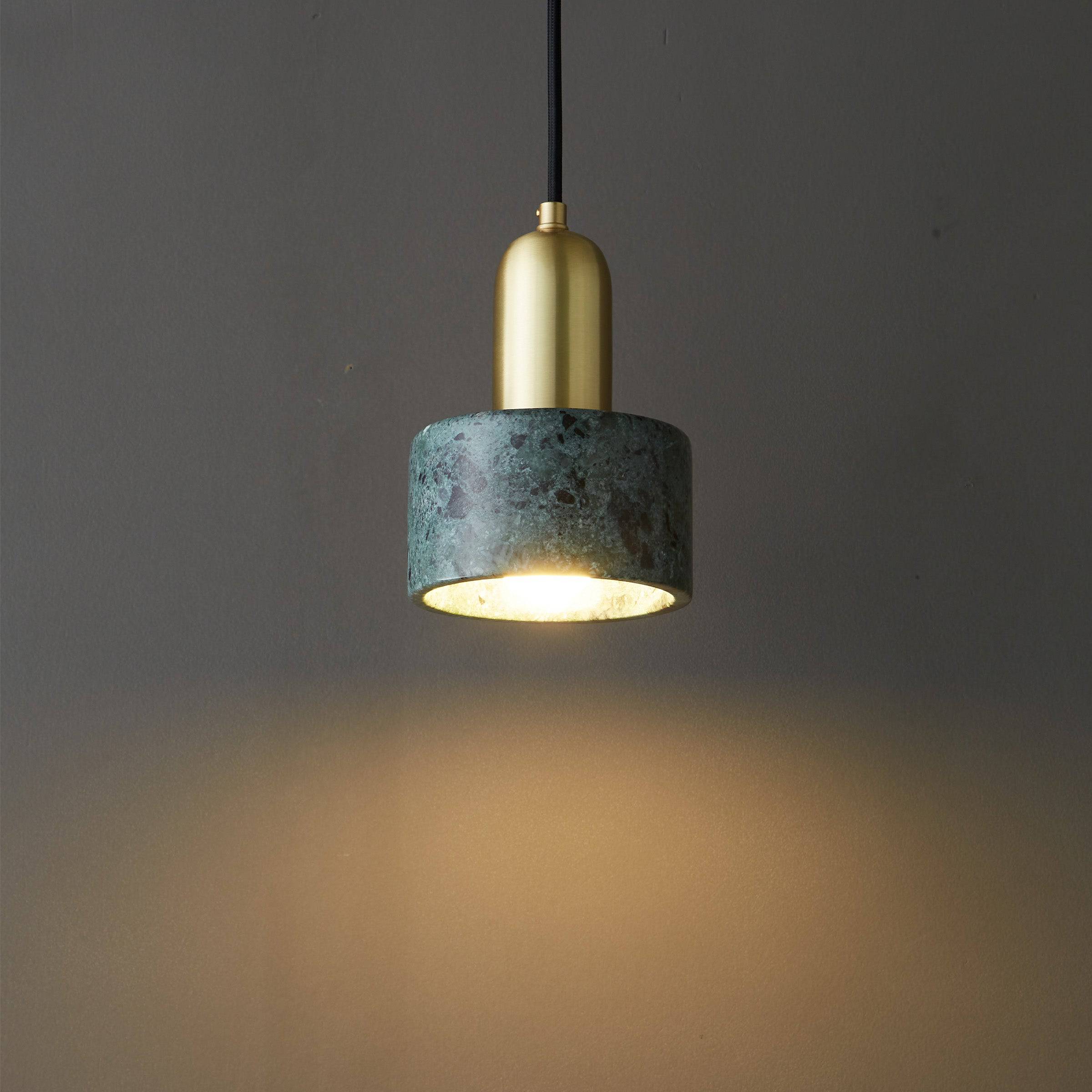 Green Marble Pendant Lamp 7713-Gn - Pendant Lamps - ebarza Furniture UAE | Shop Modern Furniture in Abu Dhabi & Dubai - مفروشات ايبازرا في الامارات | تسوق اثاث عصري وديكورات مميزة في دبي وابوظبي