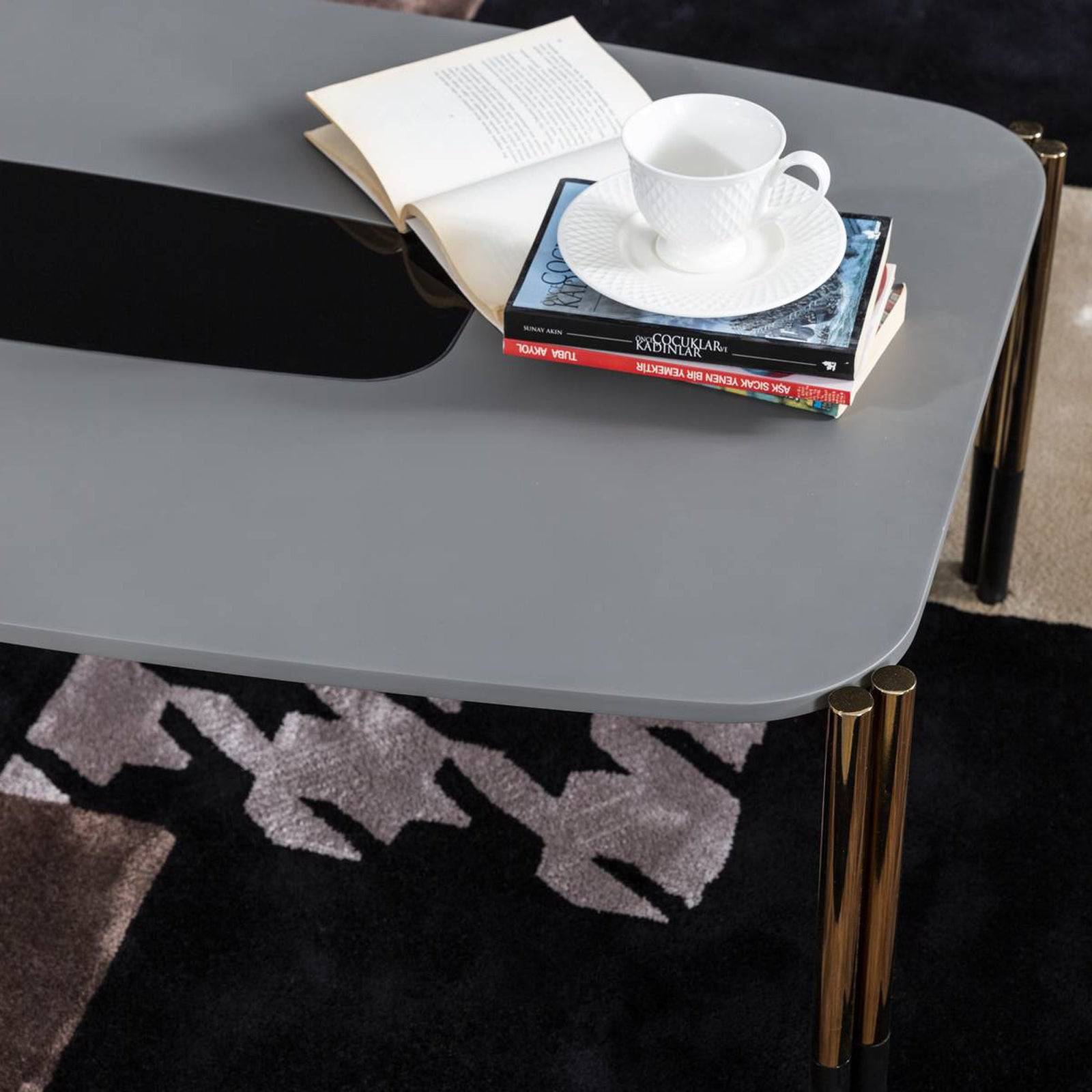 Grey Center Table Diva-006 - Coffee Tables - ebarza Furniture UAE | Shop Modern Furniture in Abu Dhabi & Dubai - مفروشات ايبازرا في الامارات | تسوق اثاث عصري وديكورات مميزة في دبي وابوظبي