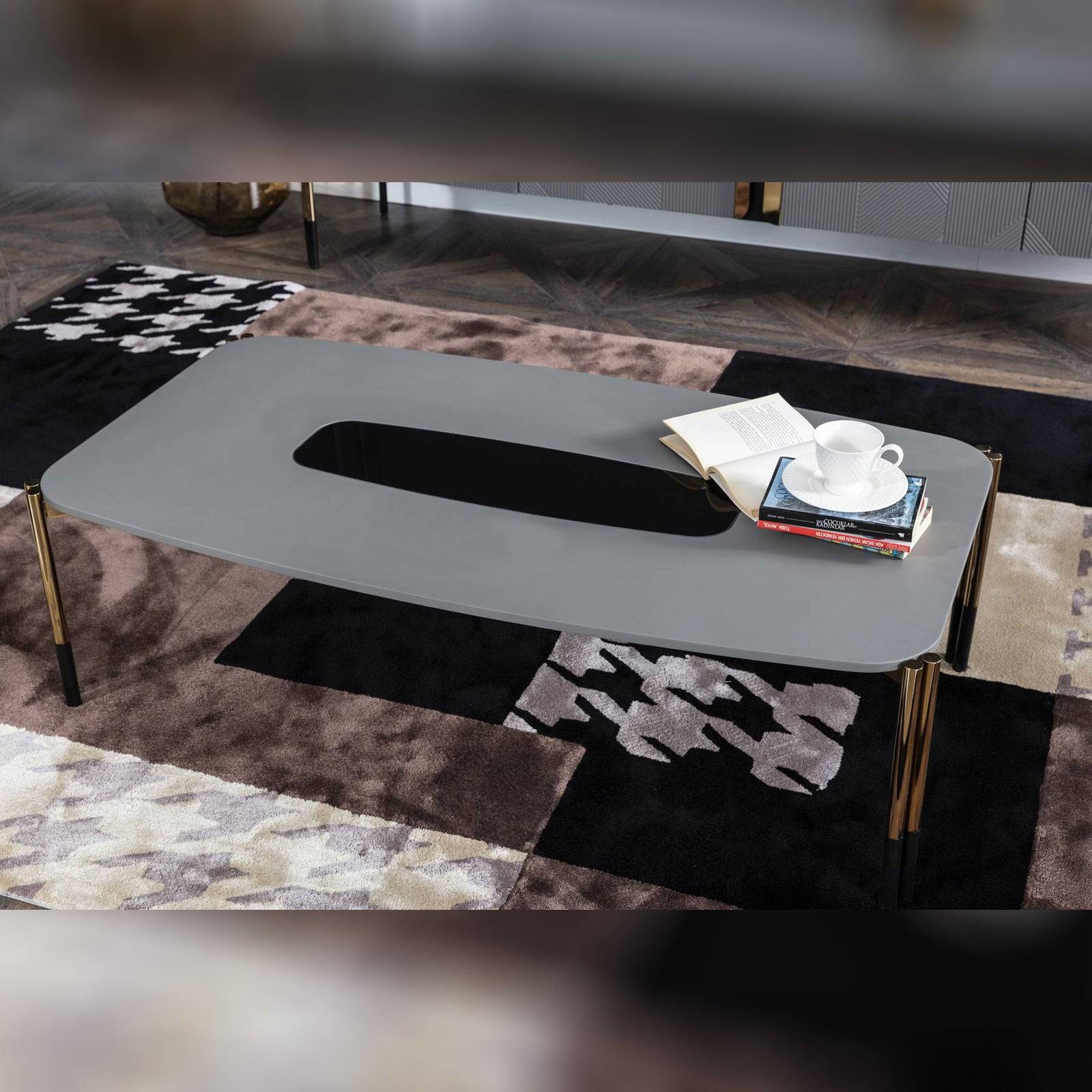 Grey Center Table Diva-006 - Coffee Tables - ebarza Furniture UAE | Shop Modern Furniture in Abu Dhabi & Dubai - مفروشات ايبازرا في الامارات | تسوق اثاث عصري وديكورات مميزة في دبي وابوظبي