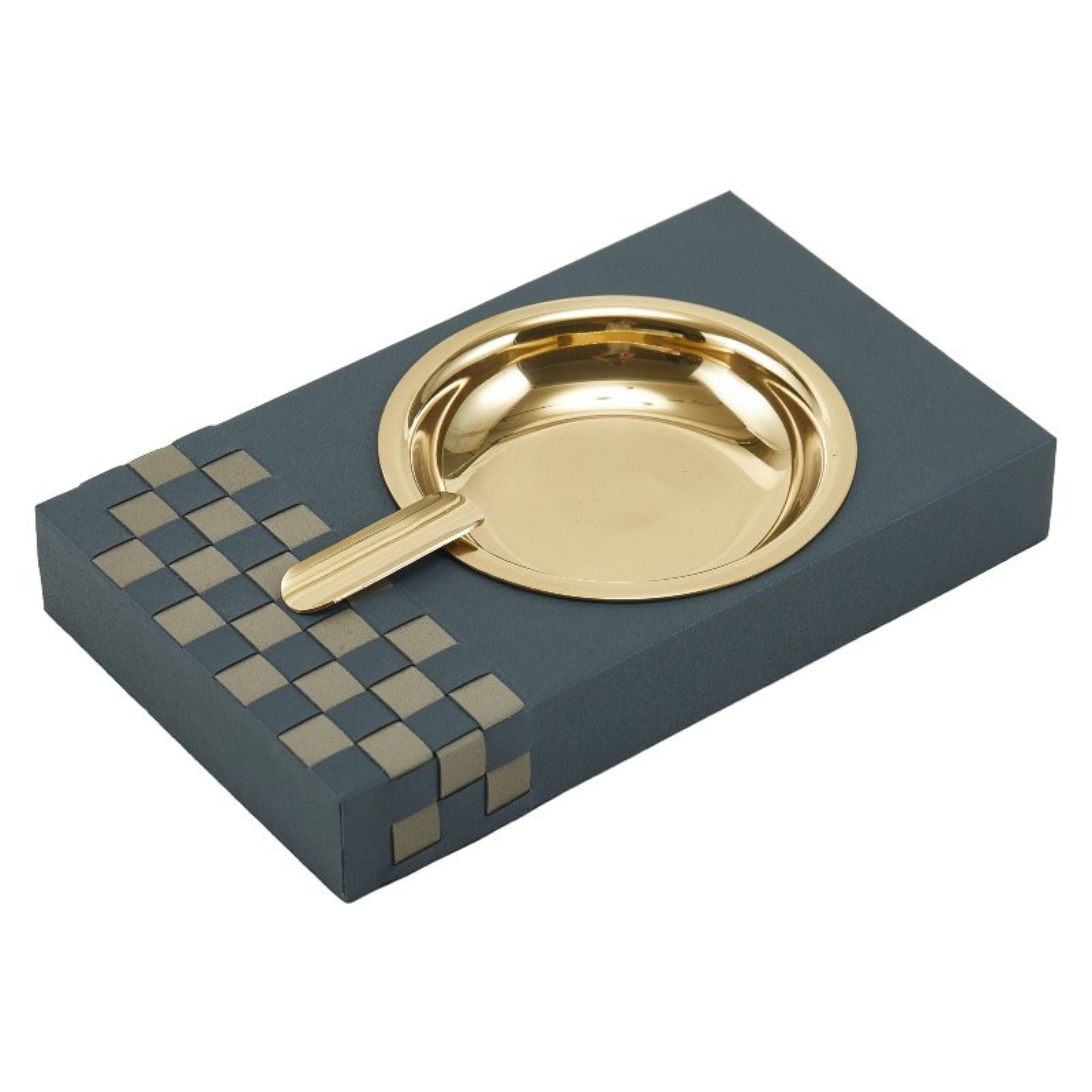GREY & KHAKI & GOLD HAND-WEAVEN CIGAR TRAY DW201139B - Trays - ebarza Furniture UAE | Shop Modern Furniture in Abu Dhabi & Dubai - مفروشات ايبازرا في الامارات | تسوق اثاث عصري وديكورات مميزة في دبي وابوظبي