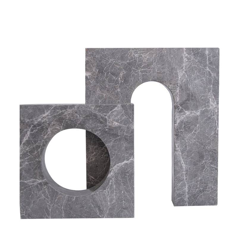 Grey Squre & Round Shape Vase-A Fb-T2027A - Home Decor Figurines - ebarza Furniture UAE | Shop Modern Furniture in Abu Dhabi & Dubai - مفروشات ايبازرا في الامارات | تسوق اثاث عصري وديكورات مميزة في دبي وابوظبي