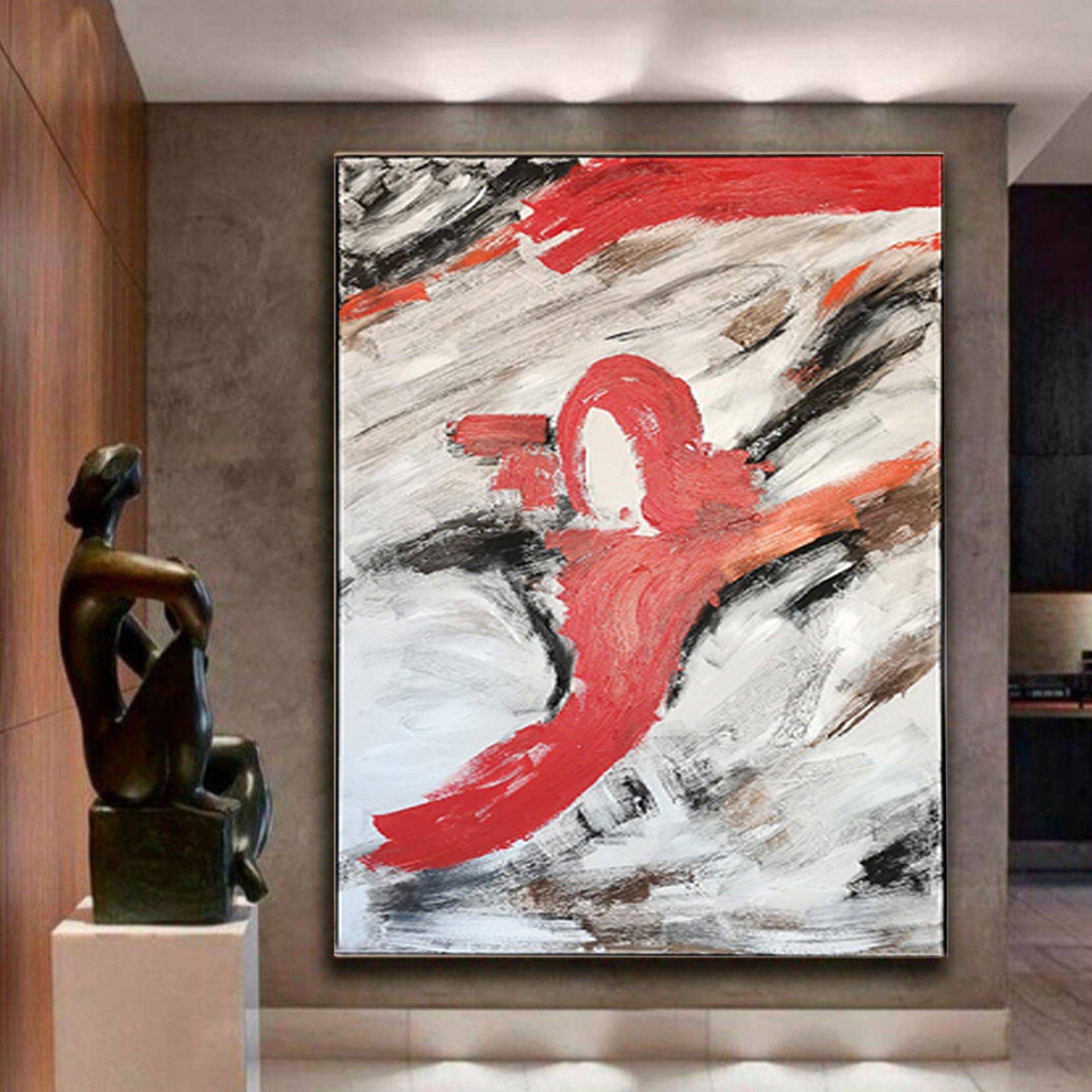 Hand Painted Art Painting With Black Frame 120X220 Cm Soaap0116 - Paintings - ebarza Furniture UAE | Shop Modern Furniture in Abu Dhabi & Dubai - مفروشات ايبازرا في الامارات | تسوق اثاث عصري وديكورات مميزة في دبي وابوظبي