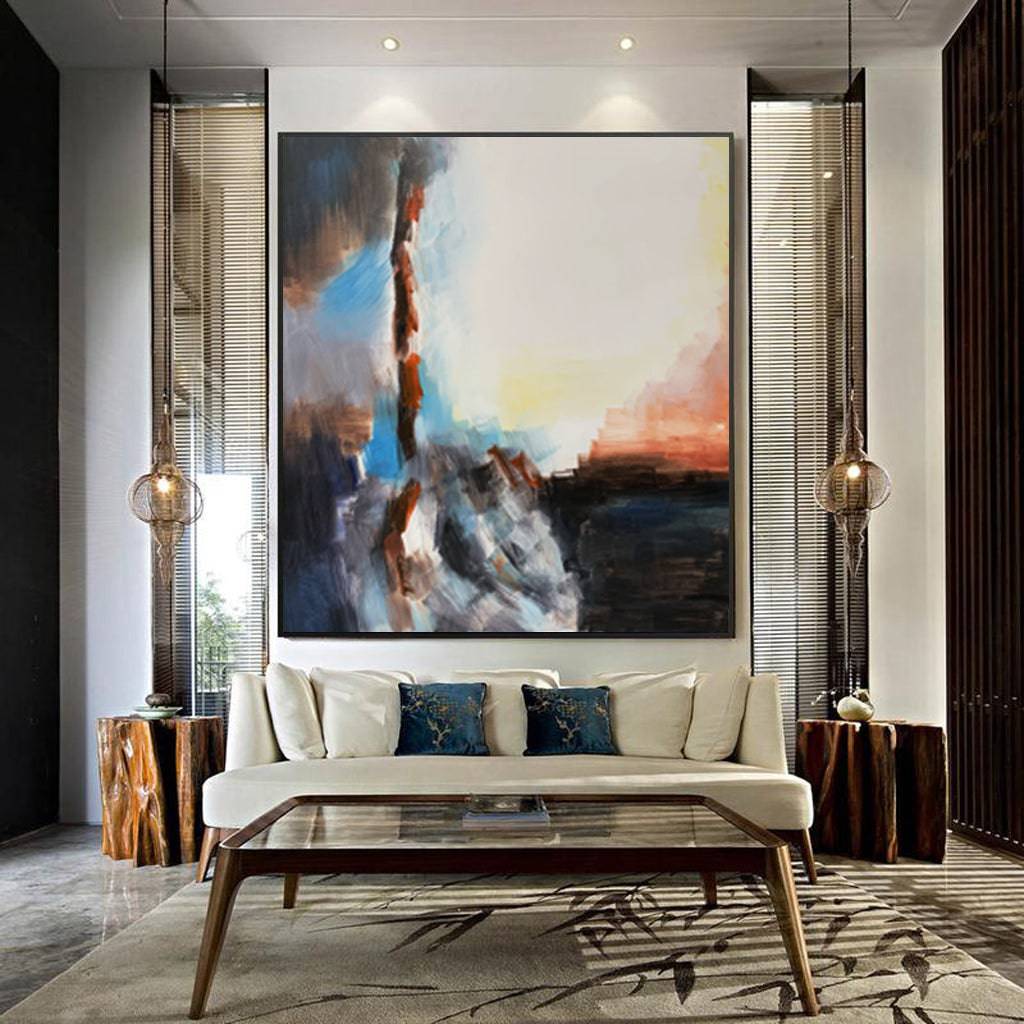 Hand Painted Art Painting With Frame 140X140 Cm Soap0053 - Paintings - ebarza Furniture UAE | Shop Modern Furniture in Abu Dhabi & Dubai - مفروشات ايبازرا في الامارات | تسوق اثاث عصري وديكورات مميزة في دبي وابوظبي