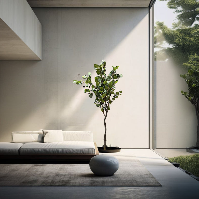 Handmade Decorative Artificial Eucalyptus With Plastic Pot N37422-S012 - Plants - ebarza Furniture UAE | Shop Modern Furniture in Abu Dhabi & Dubai - مفروشات ايبازرا في الامارات | تسوق اثاث عصري وديكورات مميزة في دبي وابوظبي