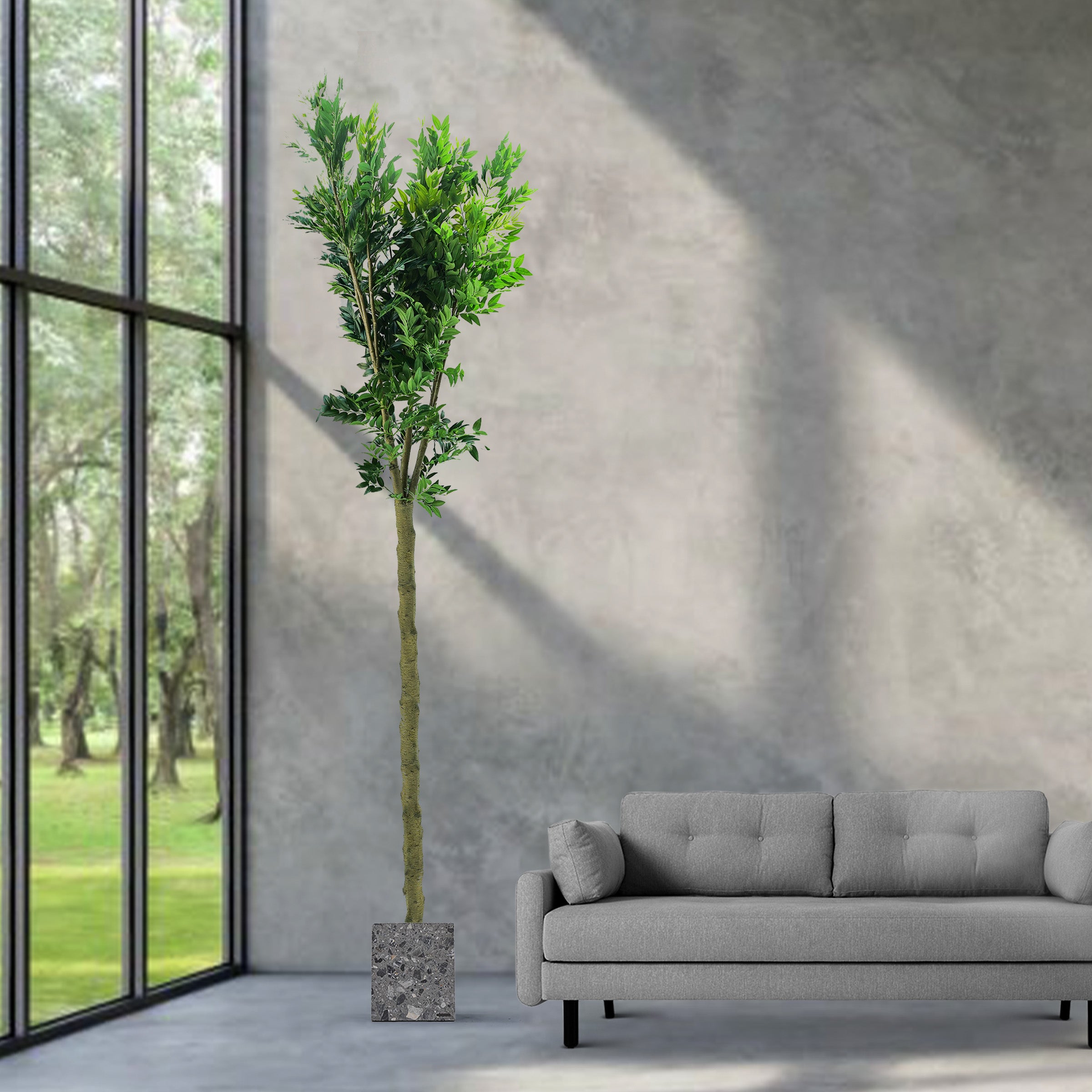 Handmade Decorative Artificial Ficus Tree With Plastic Pot N35120-S095 - Plants - ebarza Furniture UAE | Shop Modern Furniture in Abu Dhabi & Dubai - مفروشات ايبازرا في الامارات | تسوق اثاث عصري وديكورات مميزة في دبي وابوظبي