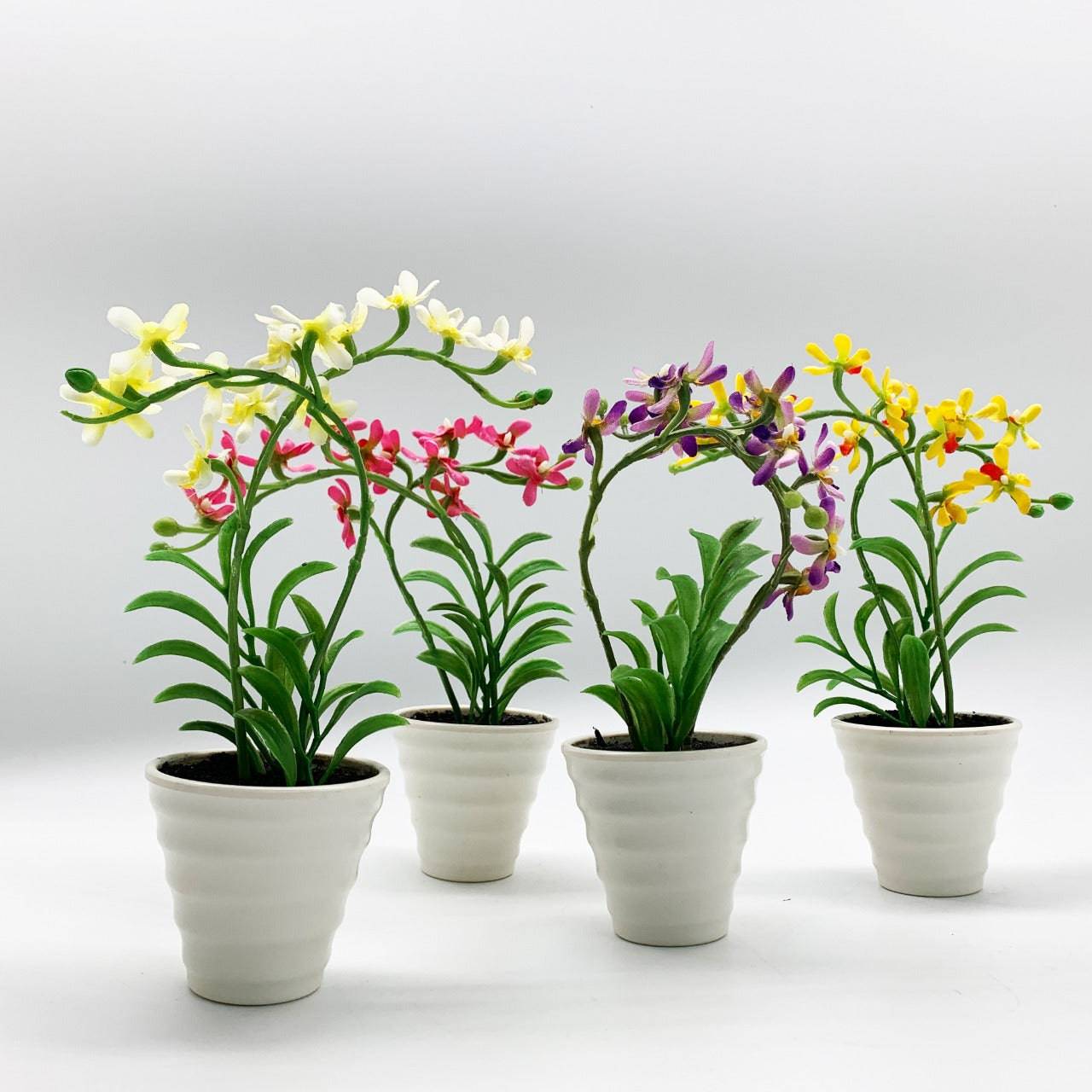 Handmade Decorative Artificial Plant+Planter Pot P00676-Pink - Planter Boxes - ebarza Furniture UAE | Shop Modern Furniture in Abu Dhabi & Dubai - مفروشات ايبازرا في الامارات | تسوق اثاث عصري وديكورات مميزة في دبي وابوظبي